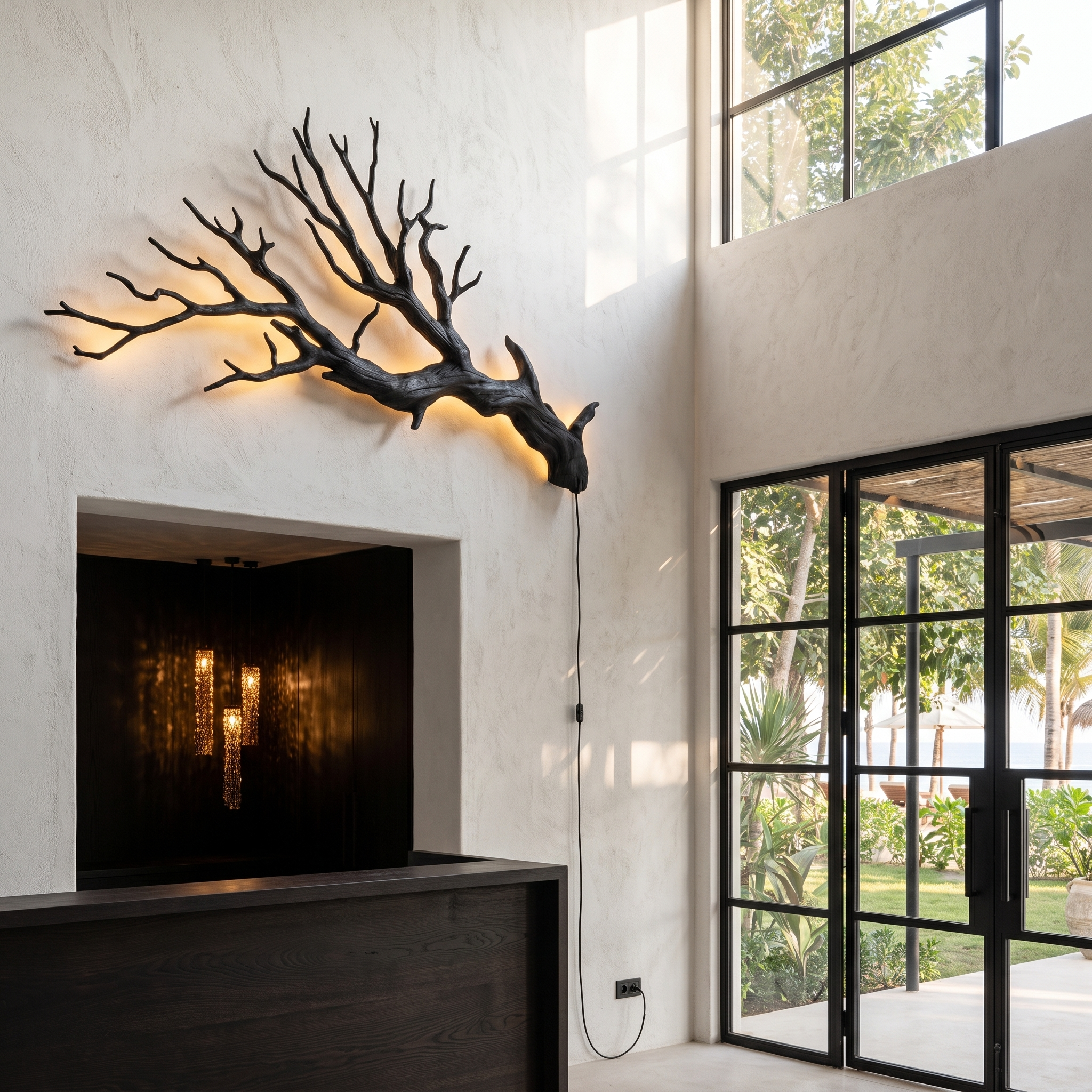 Sculptural Wall Light With Nature Inspired Tree Branch Design For Entryway