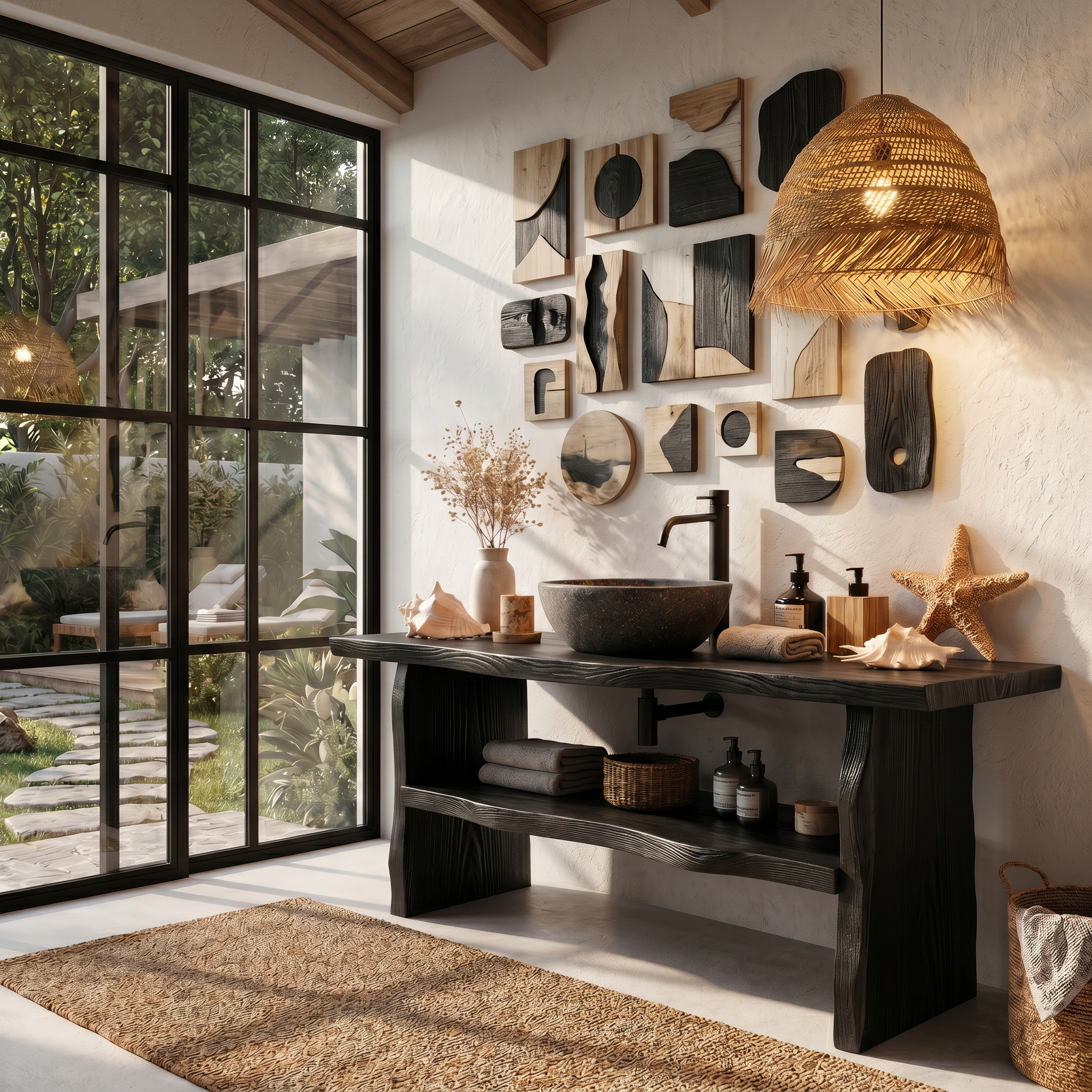 Farmhouse Branch Bathroom Vanity Freestanding Sink Console