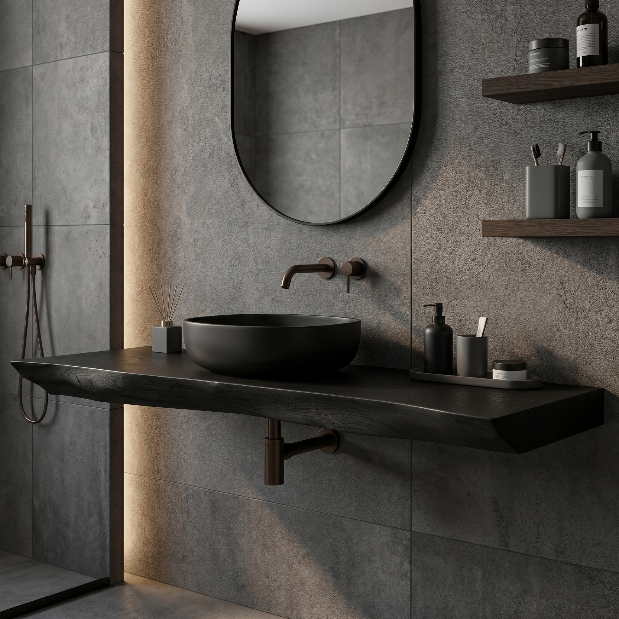 Rustic Organic Bathroom Vanity With Natural Wood Design For Bathroom