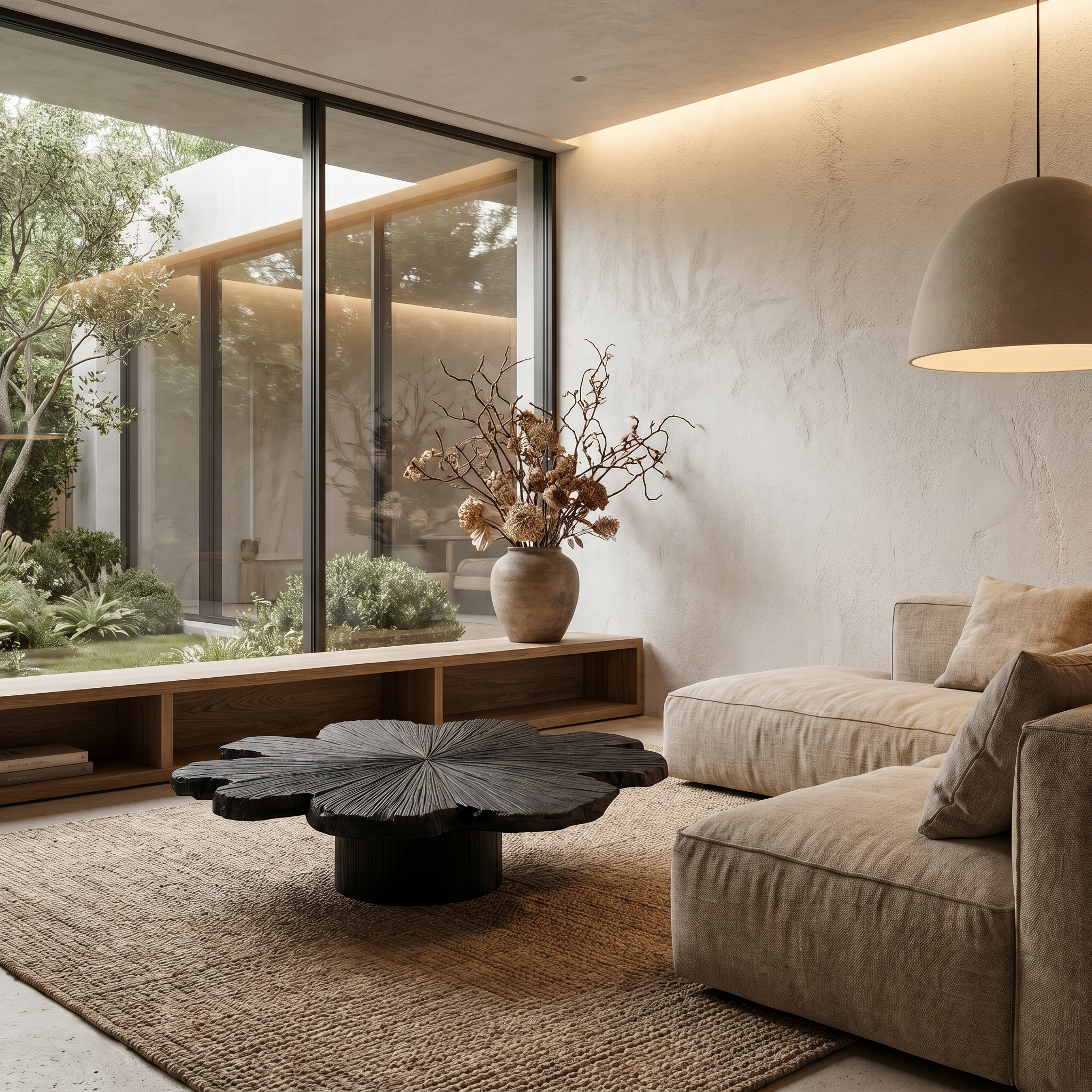 Modern Coffee Table With Sculptural Petal Inspired Design For Living Room