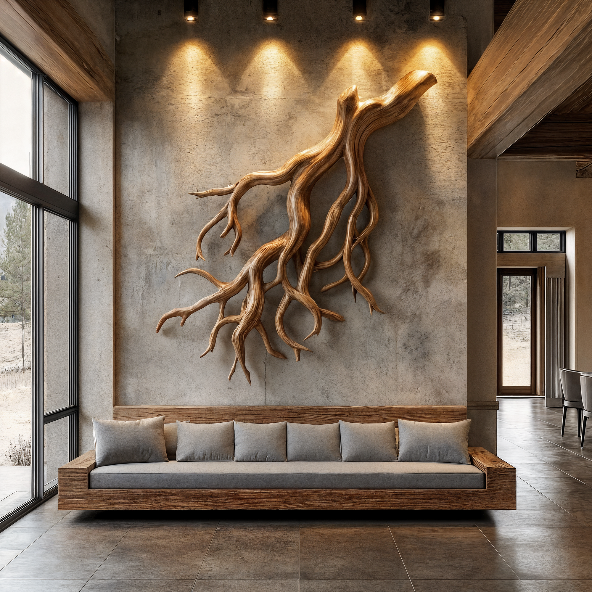 Rustic Tree Root Wall Art Living Room And Lounge