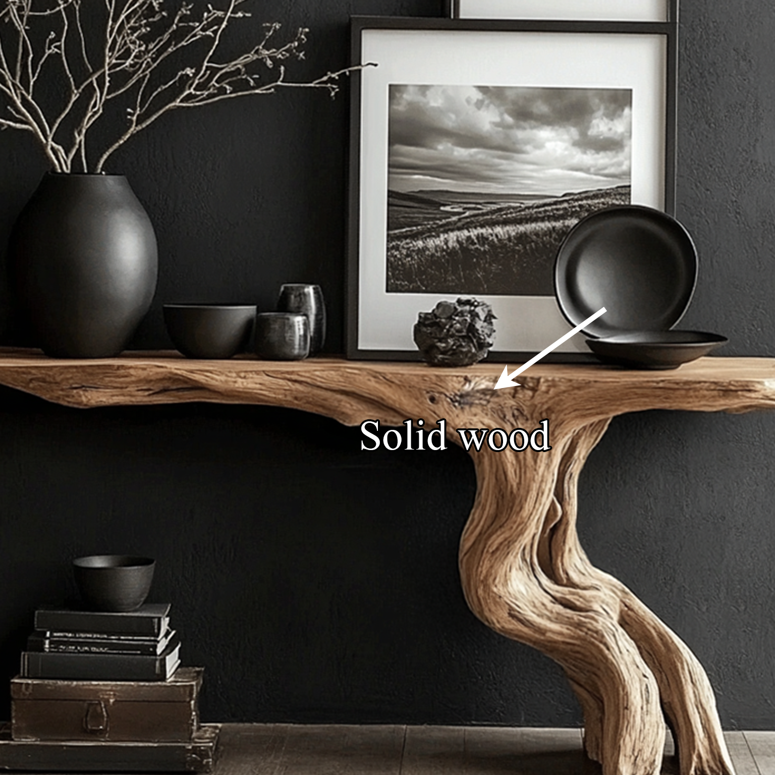 Rustic Console Table Driftwood Live Edge Natural Wood Gift