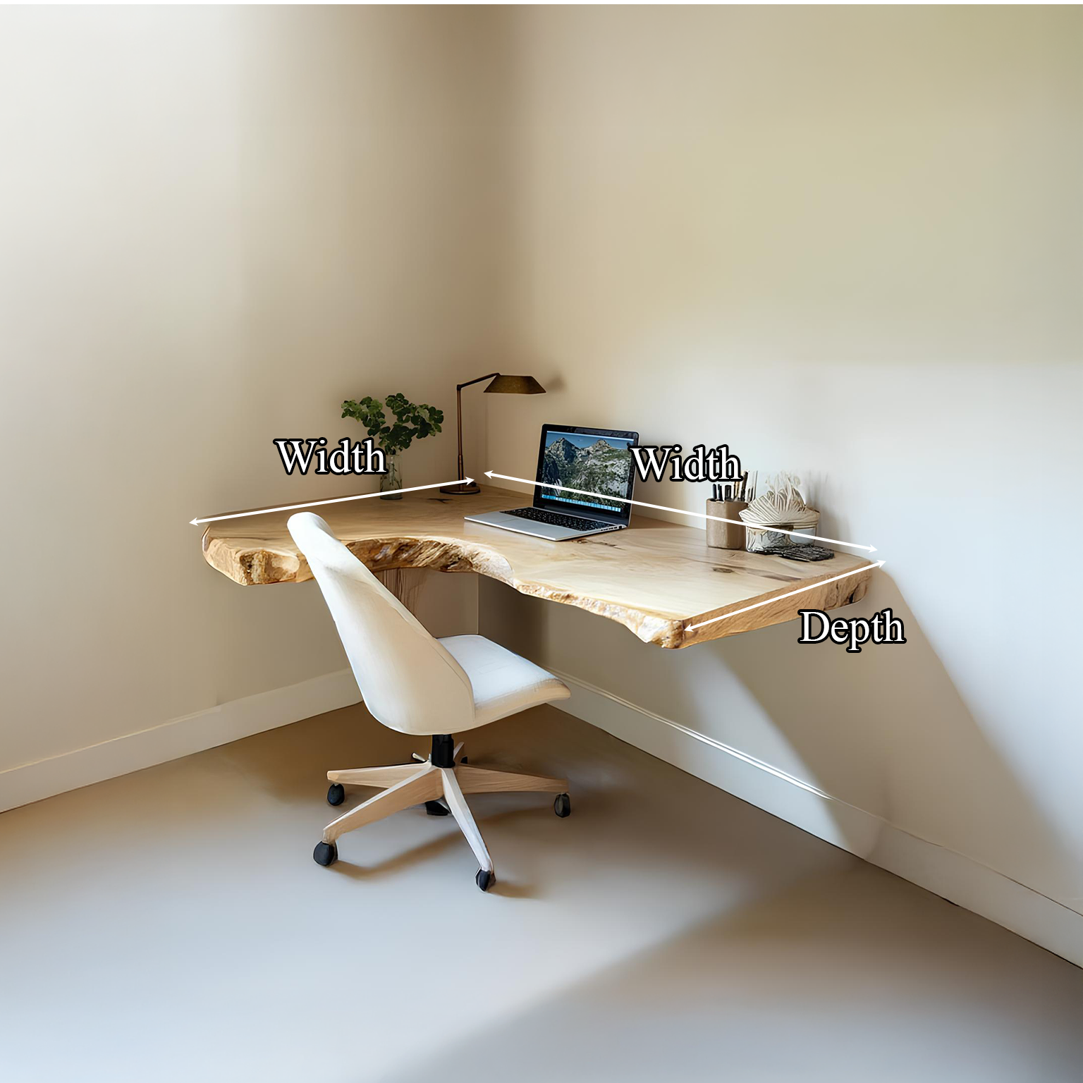 Mid Century Floating Desk Bedroom Study
