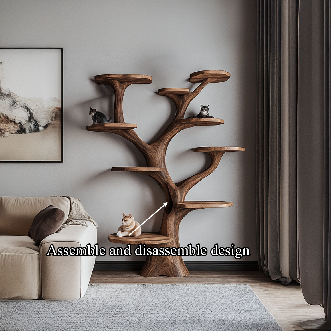 Rustic Handcrafted Cat Tree Furniture Contemporary Interiors