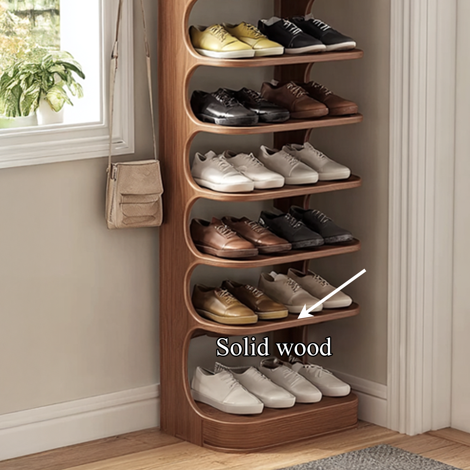 Custom Shoe Rack Solid Wood Decor Home Gift