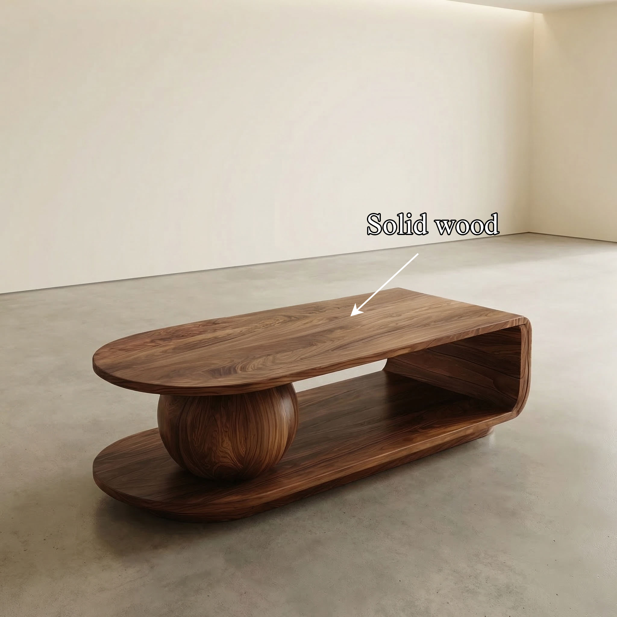 Mid Century Oval Coffee Table For Living Room
