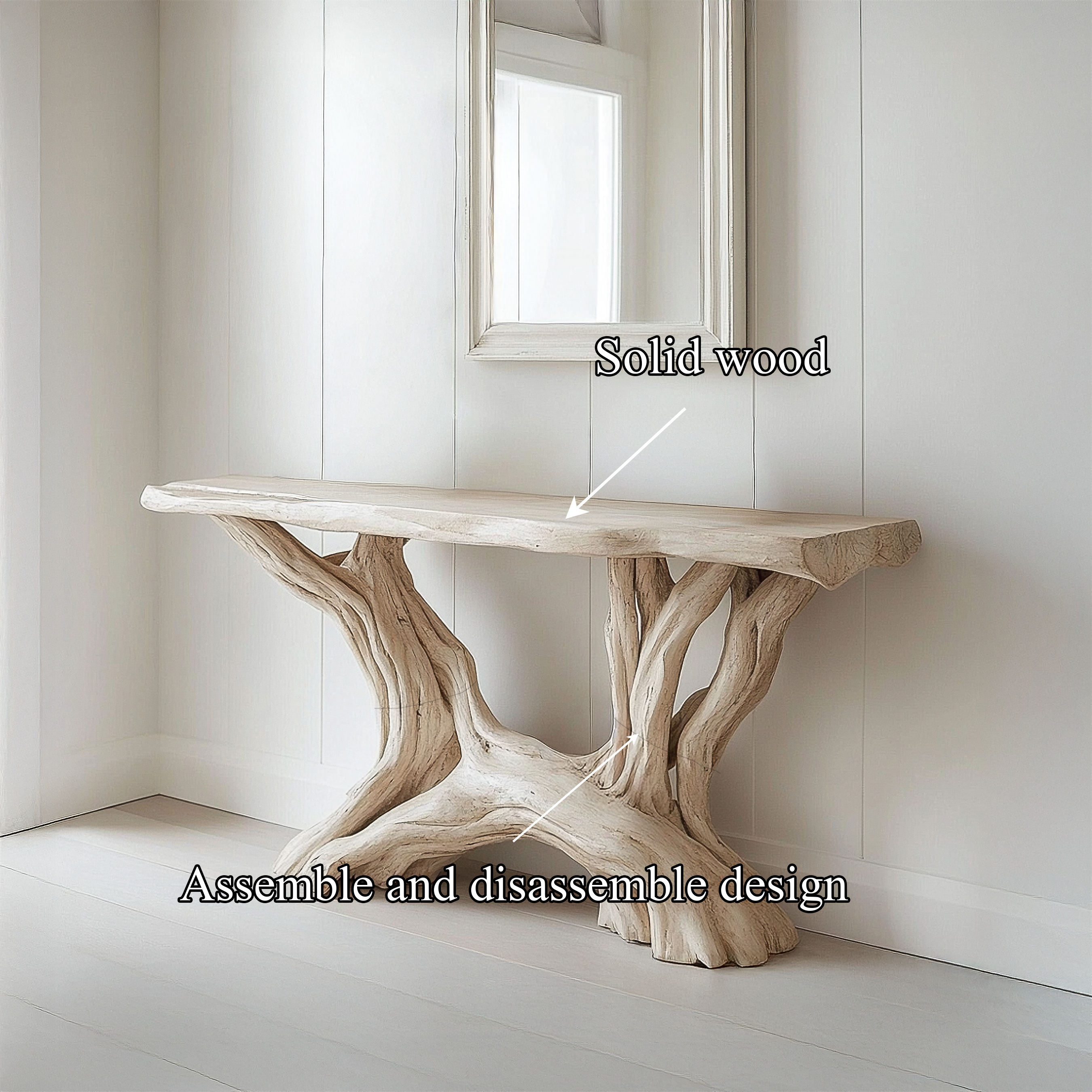 Coastal Rustic Organic Console Table Living Room And Entryway
