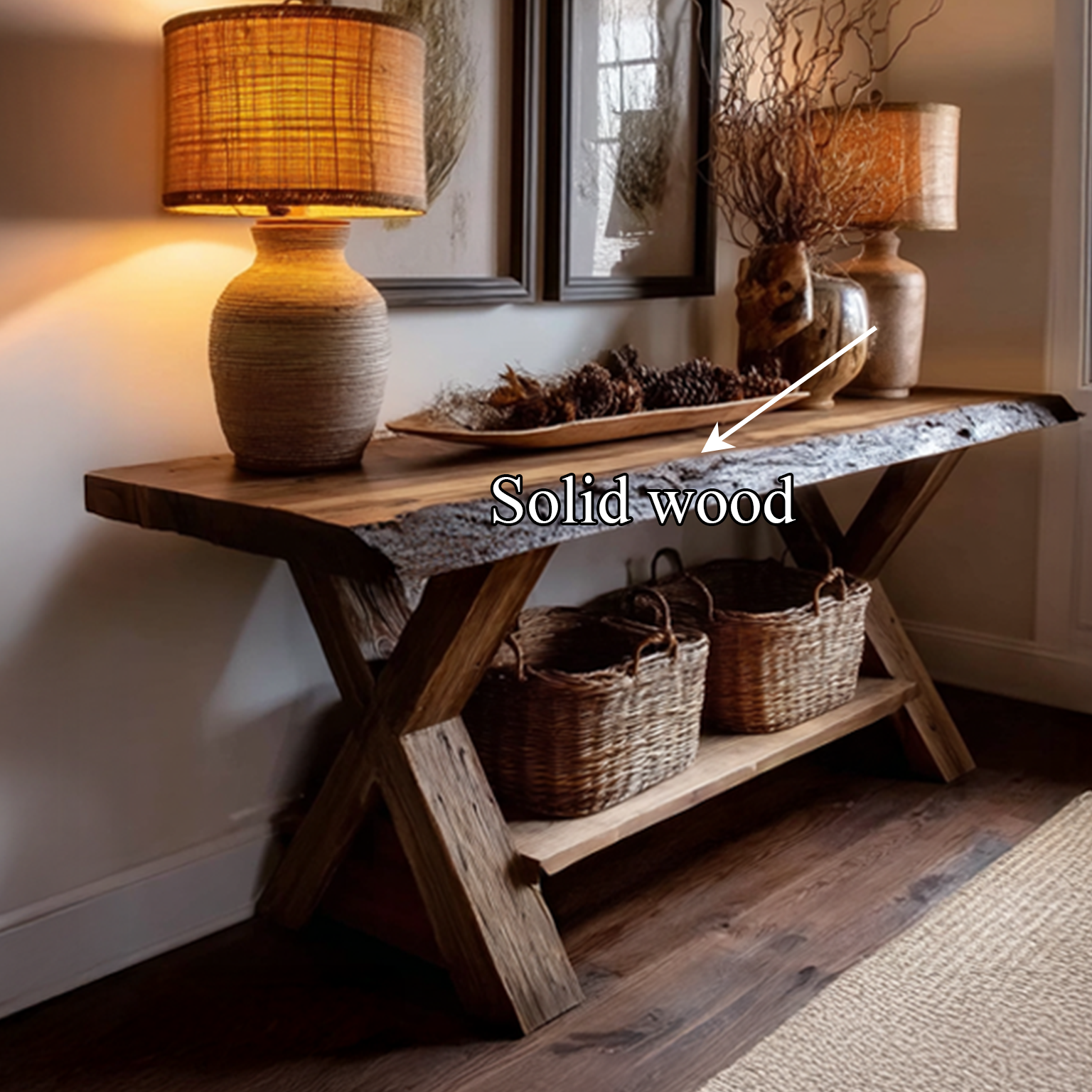 Rustic Console Table Farmhouse Entryway