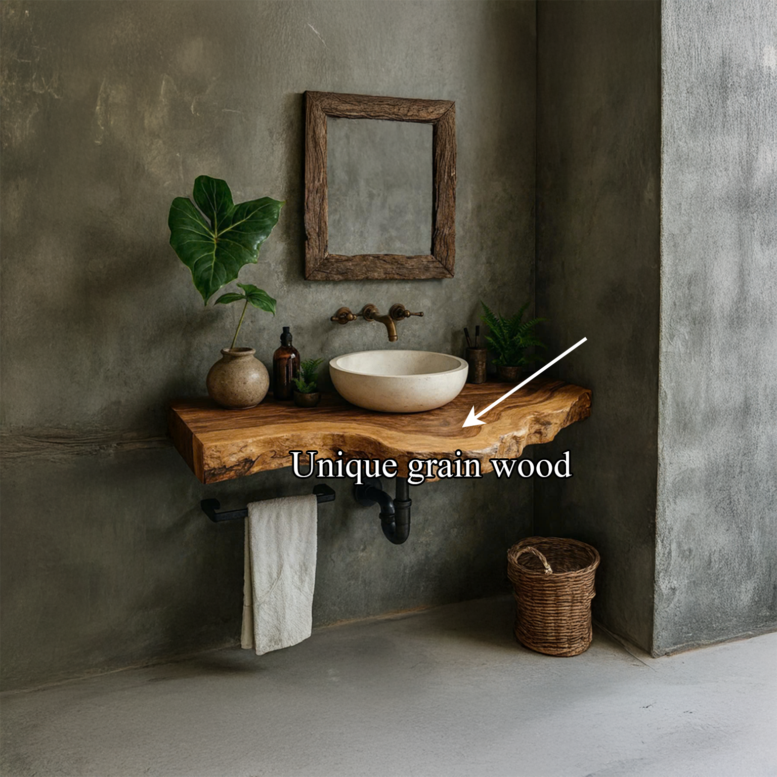 Rustic Floating Shelf Vanity Bathroom