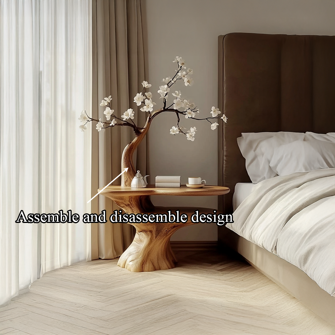 Rustic Bedside Table Bedroom And Living Room