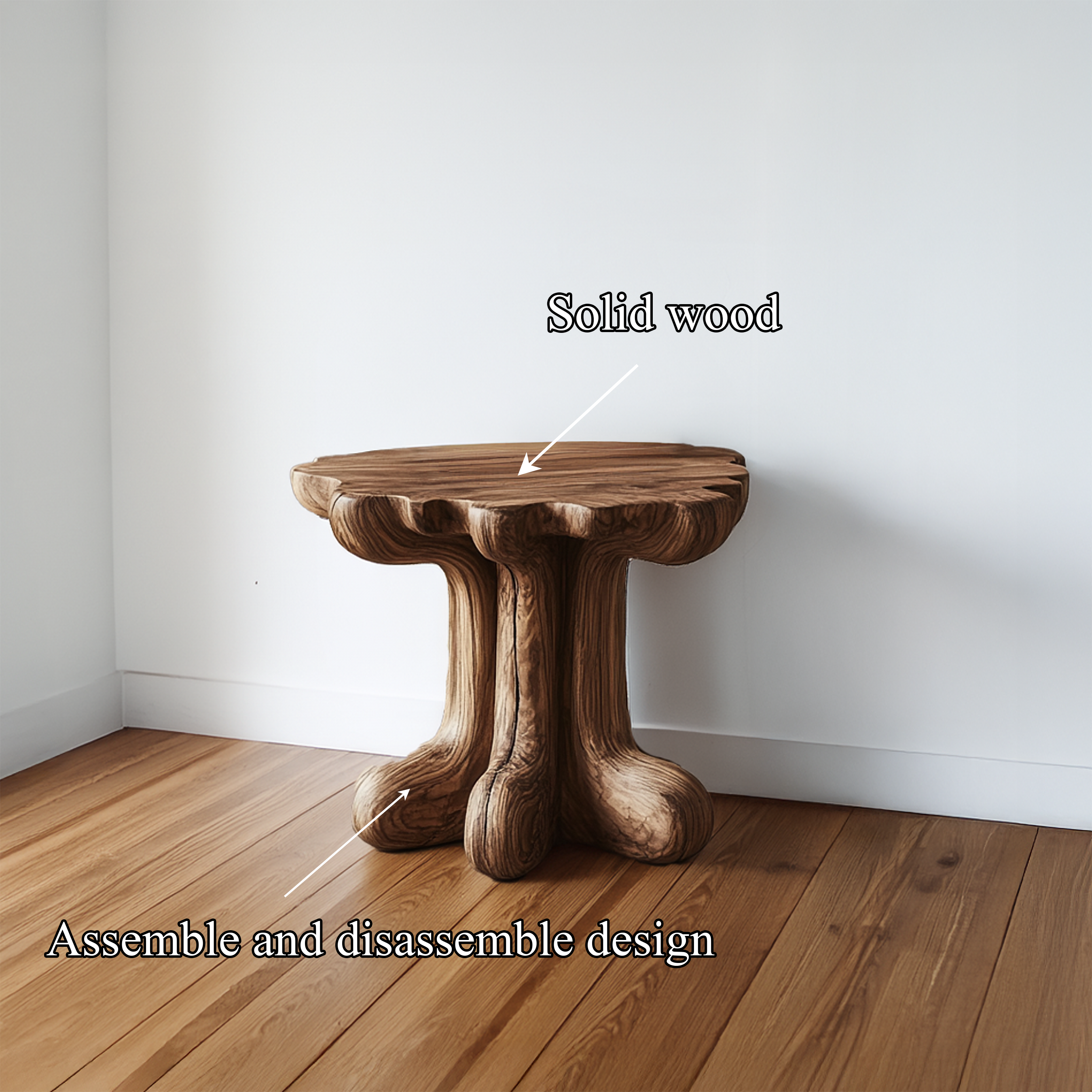 Rustic End Table Christmas Natural Living Room Display