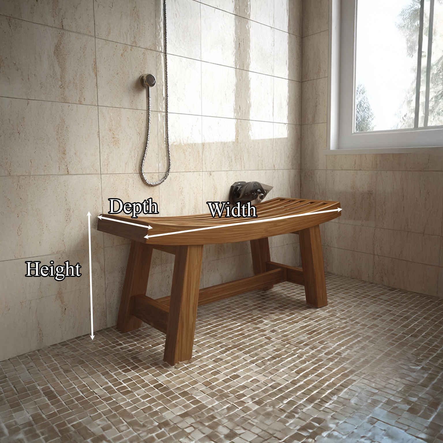 Mid Century Bench Bathroom Spa Seat Entryway
