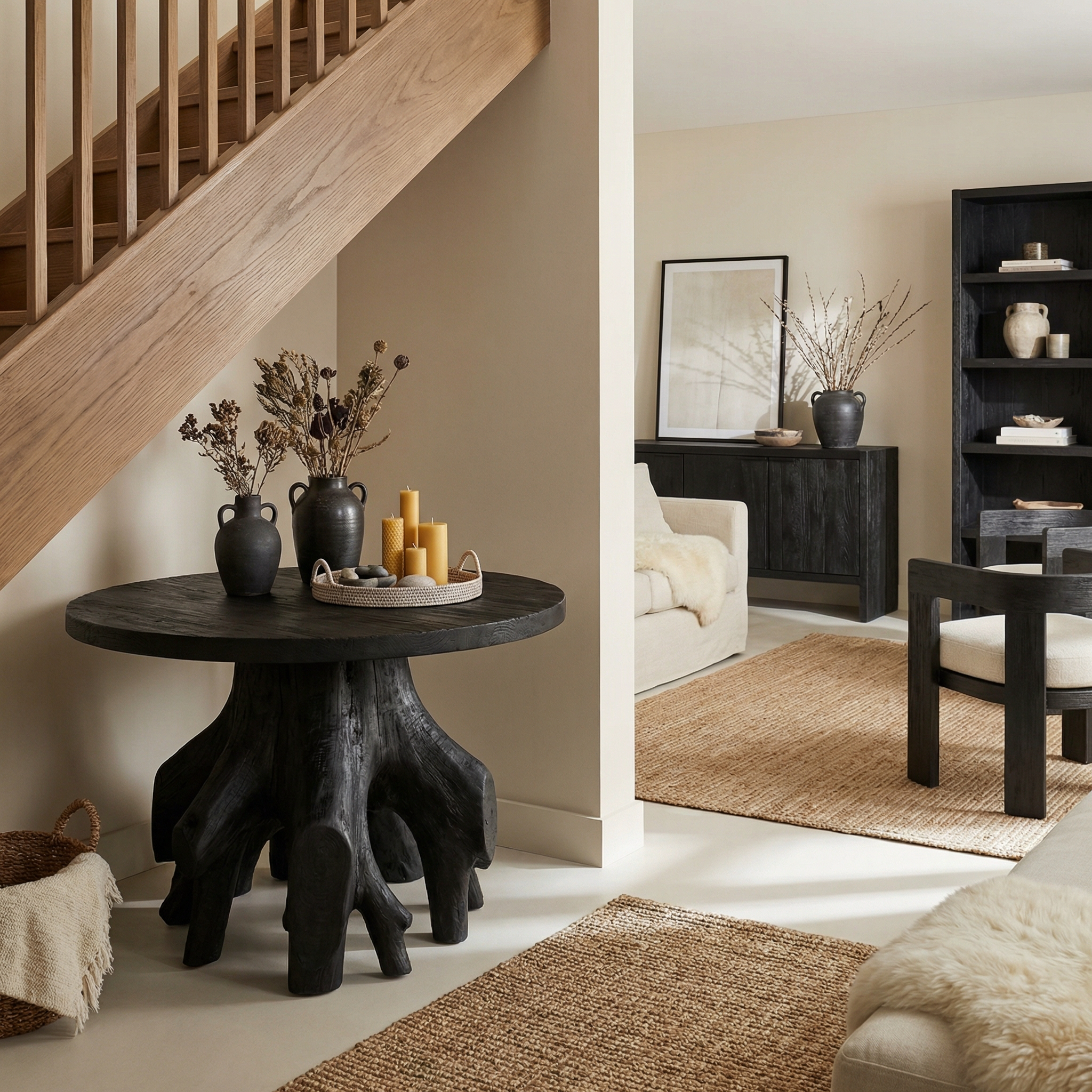 Organic Sculptural Foyer Table For Entryway Or Living Room