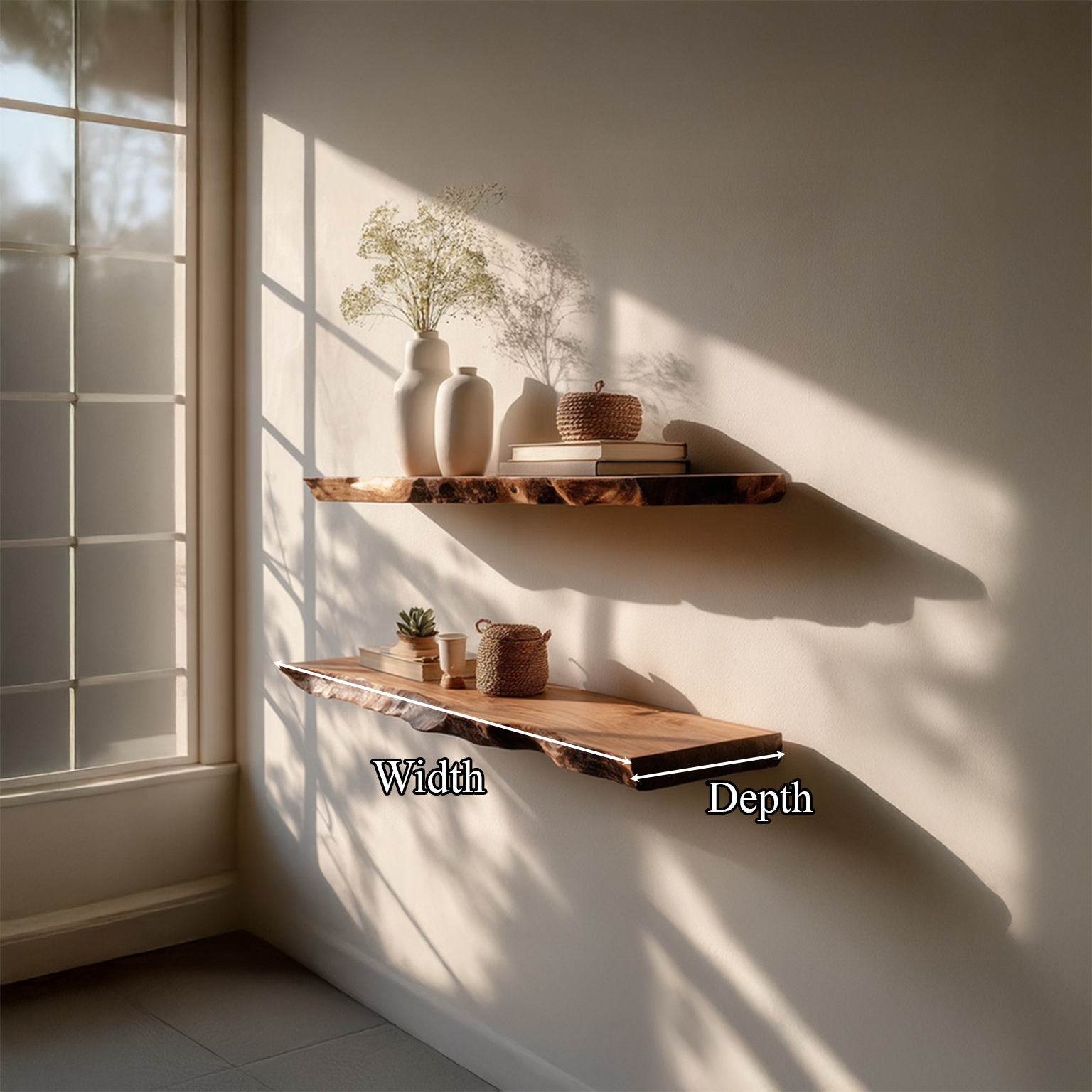 Rustic Floating Shelf Family Room