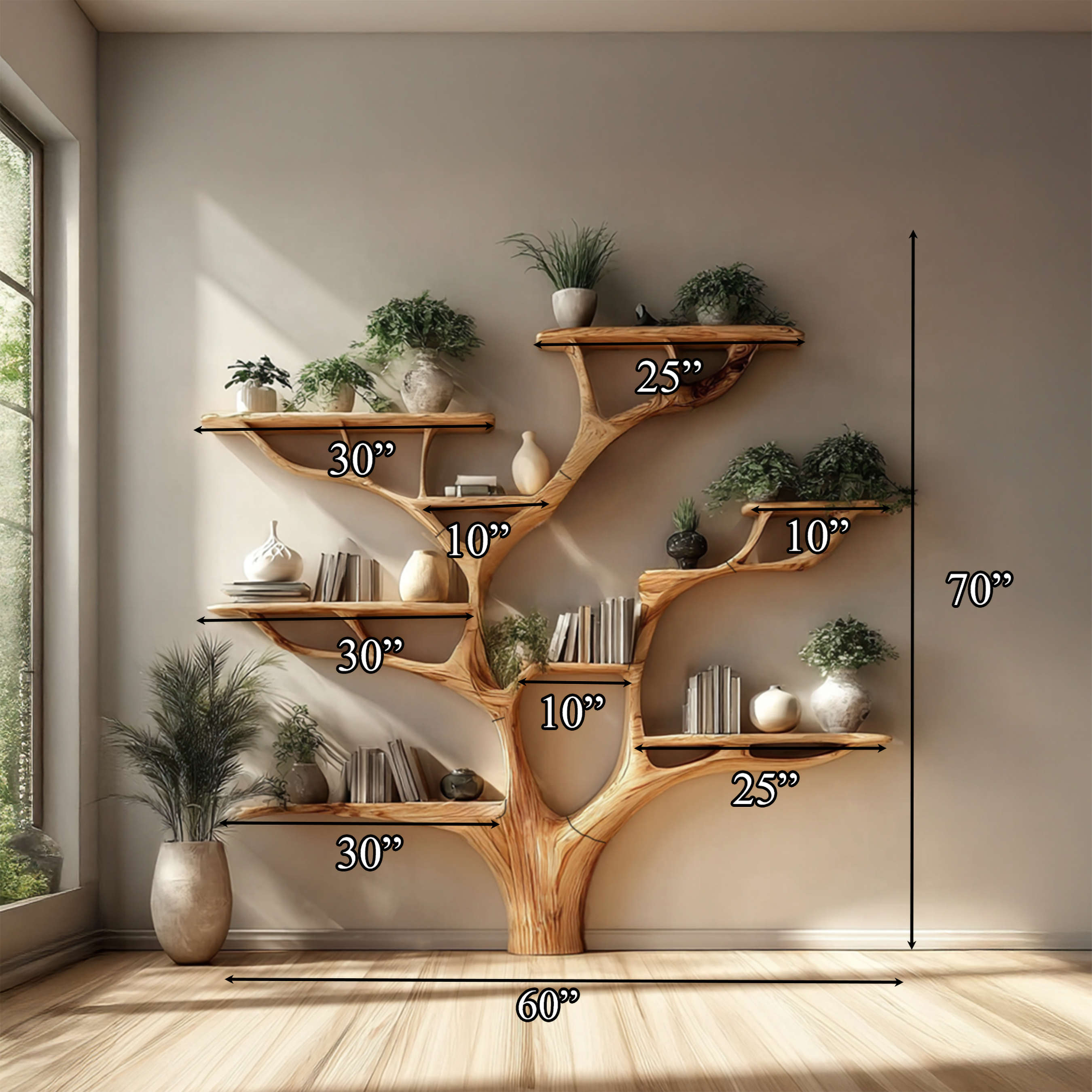 Rustic Tree Bookshelf Nursery Living
