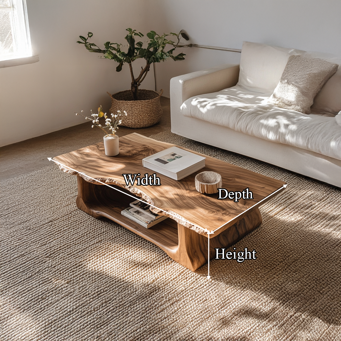 Rustic Handcrafted Coffee Table Living Room Or Reading Room
