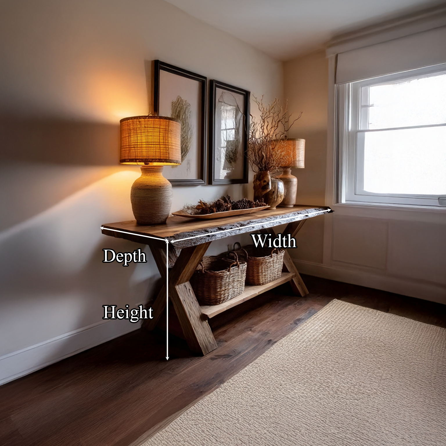 Rustic Console Table Farmhouse Entryway