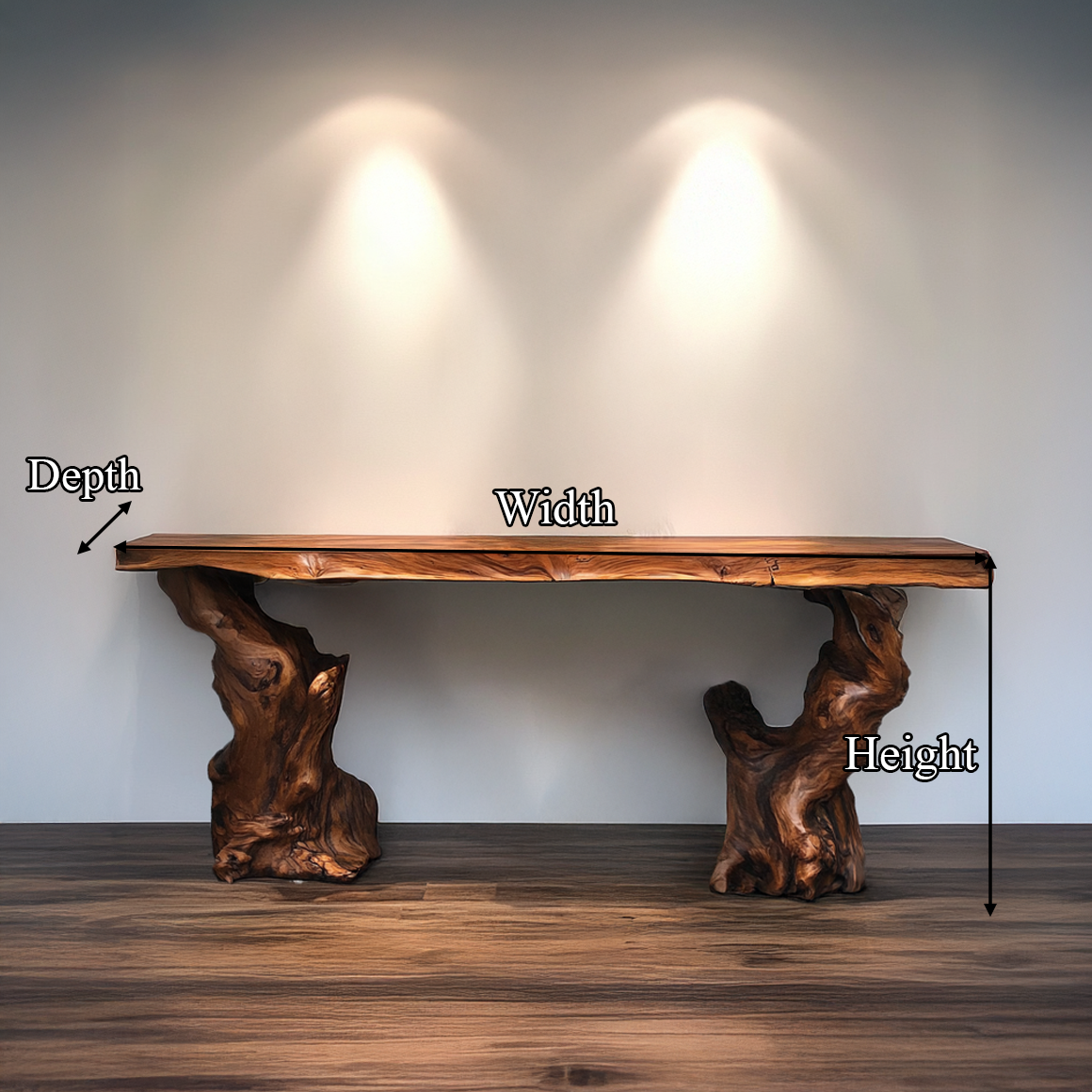 Mid Century Console Table Sculptural Wave Base Studio Apartment