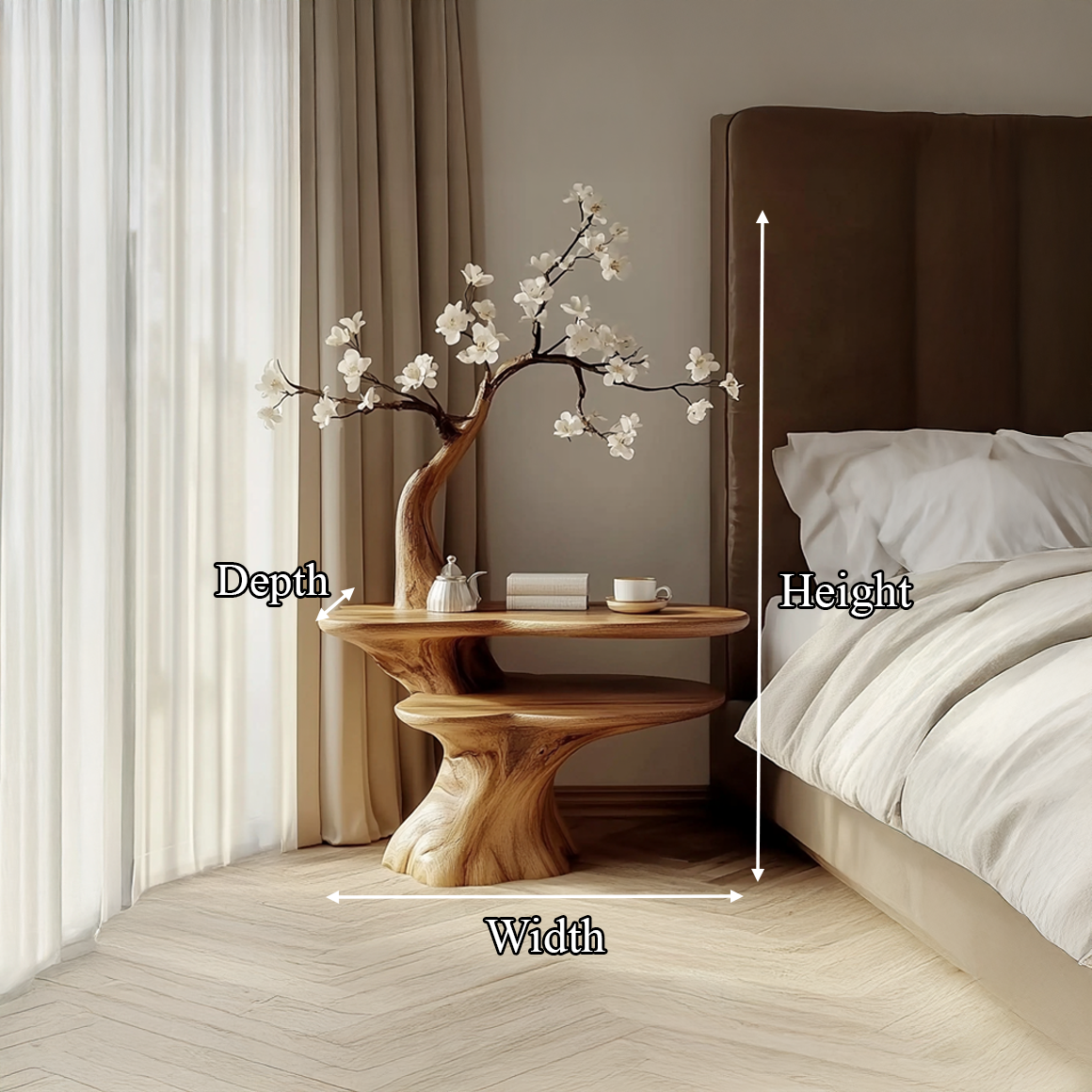 Rustic Bedside Table Bedroom And Living Room