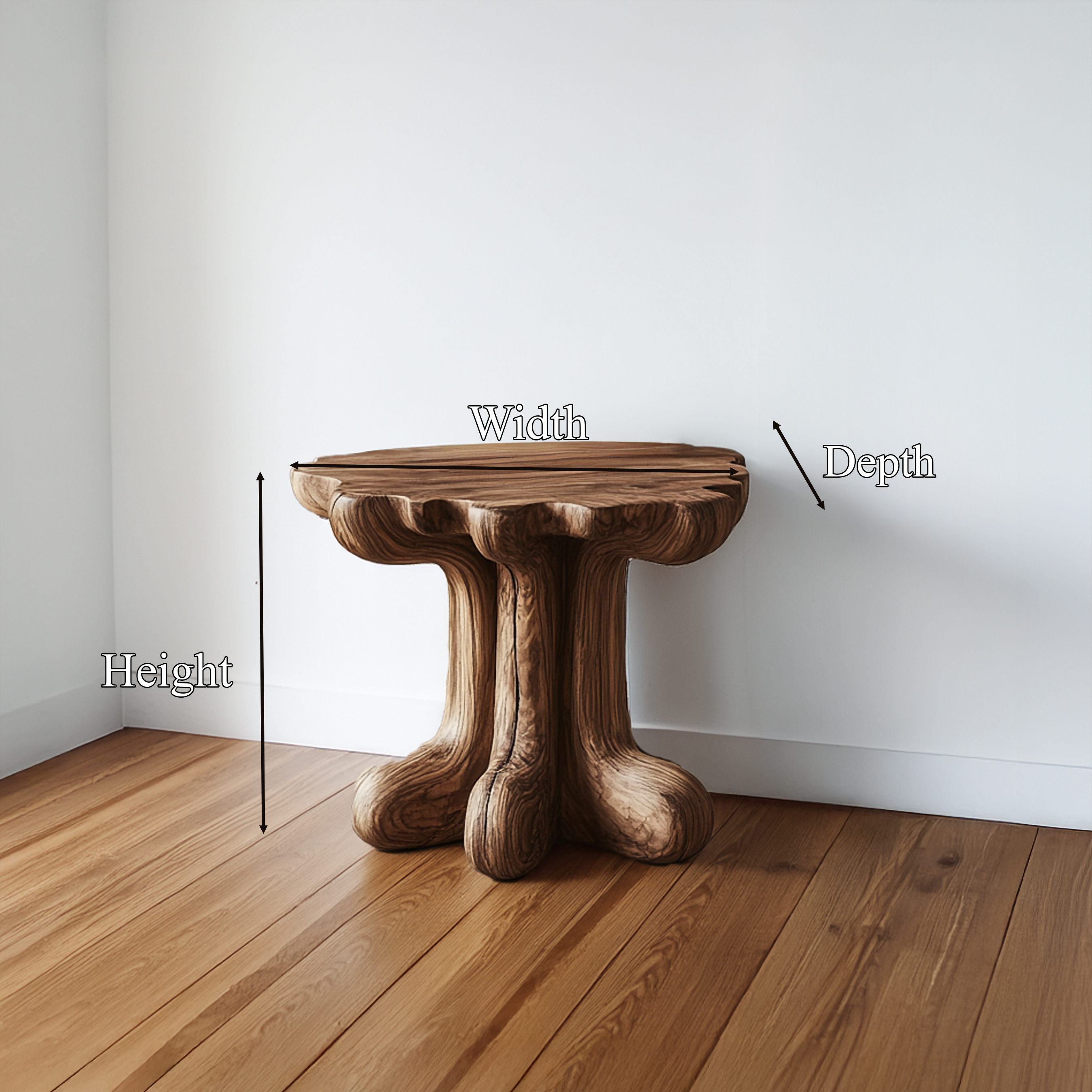 Rustic End Table Christmas Natural Living Room Display