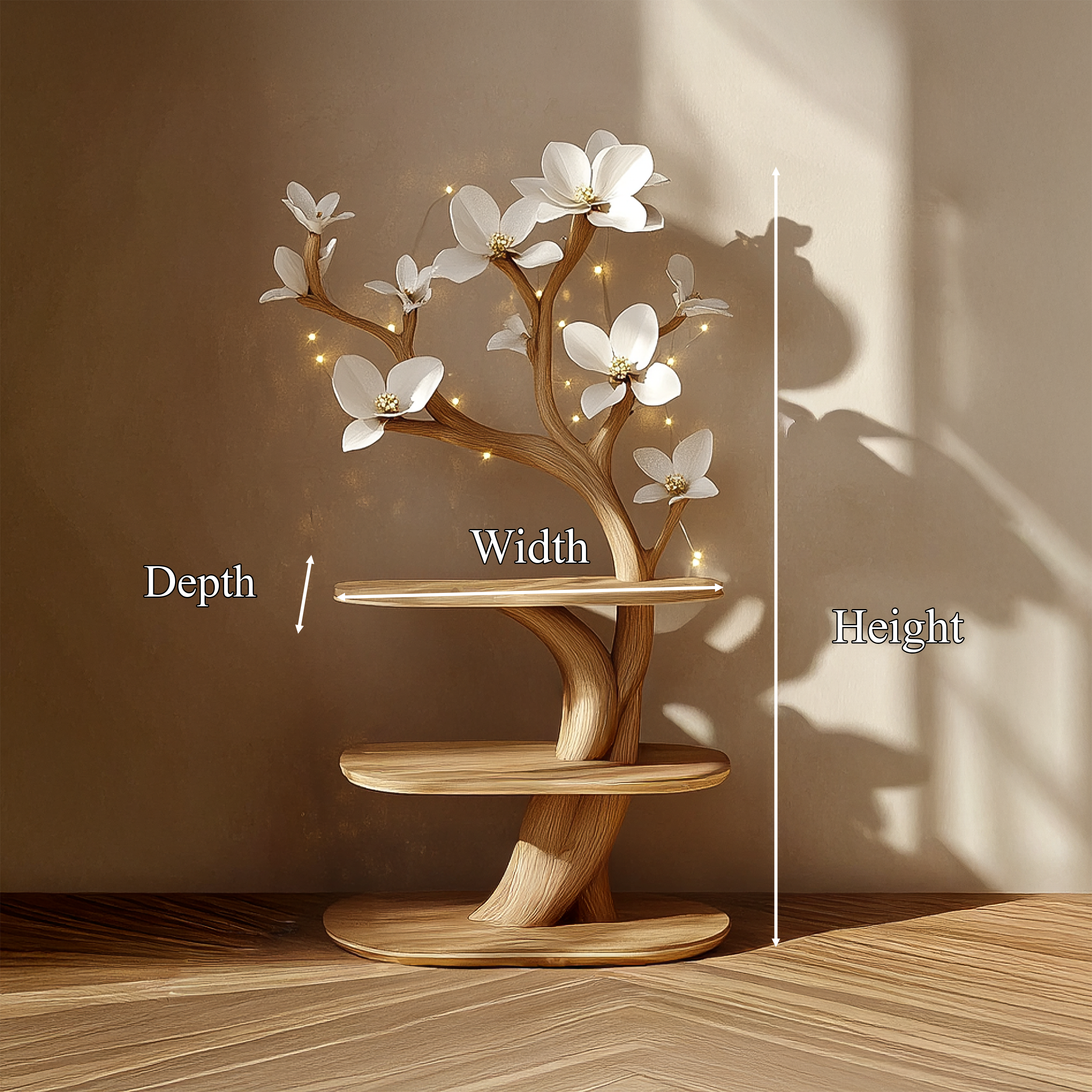 Mid Century Rustic Tree Nightstand Christmas Bedroom Decor