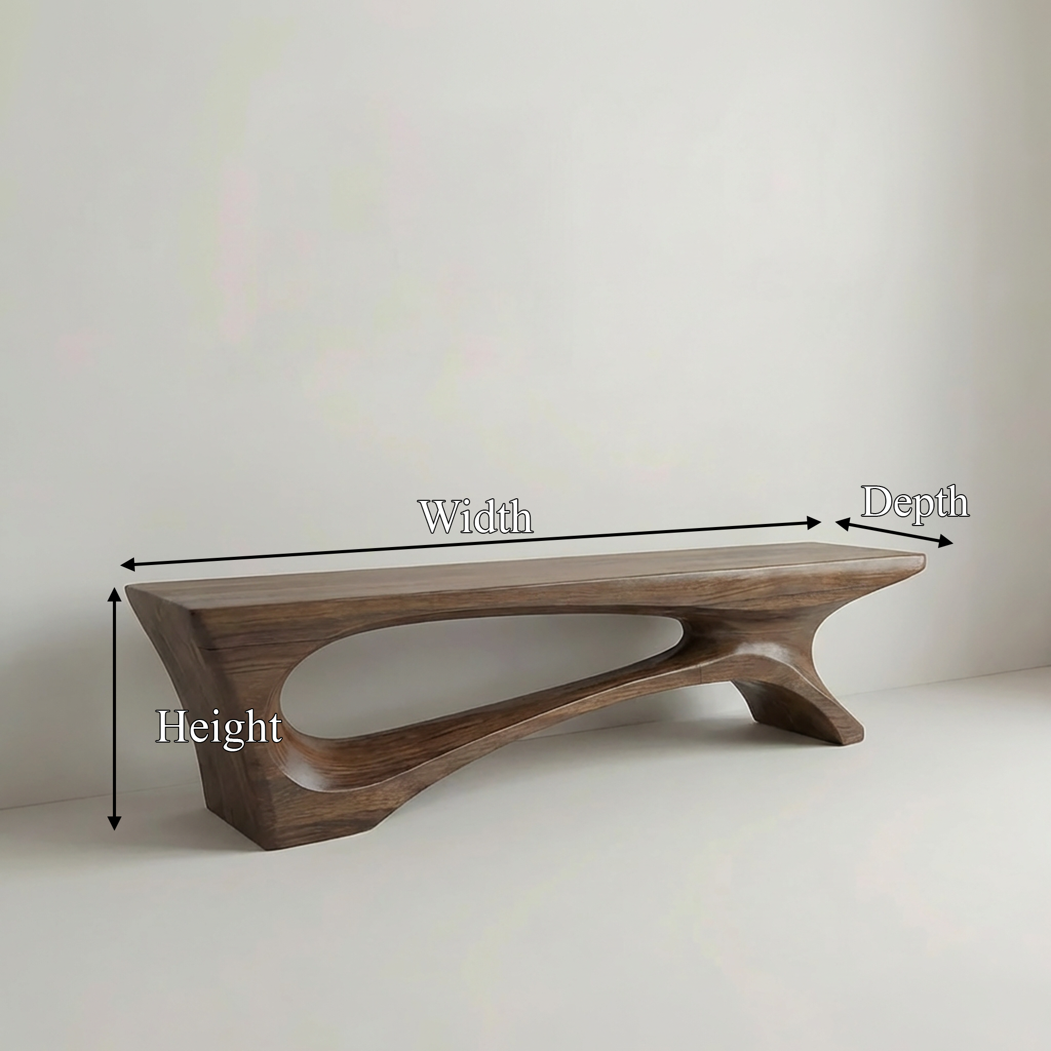 Rustic Contemporary Void Bench For Entryway And Interior