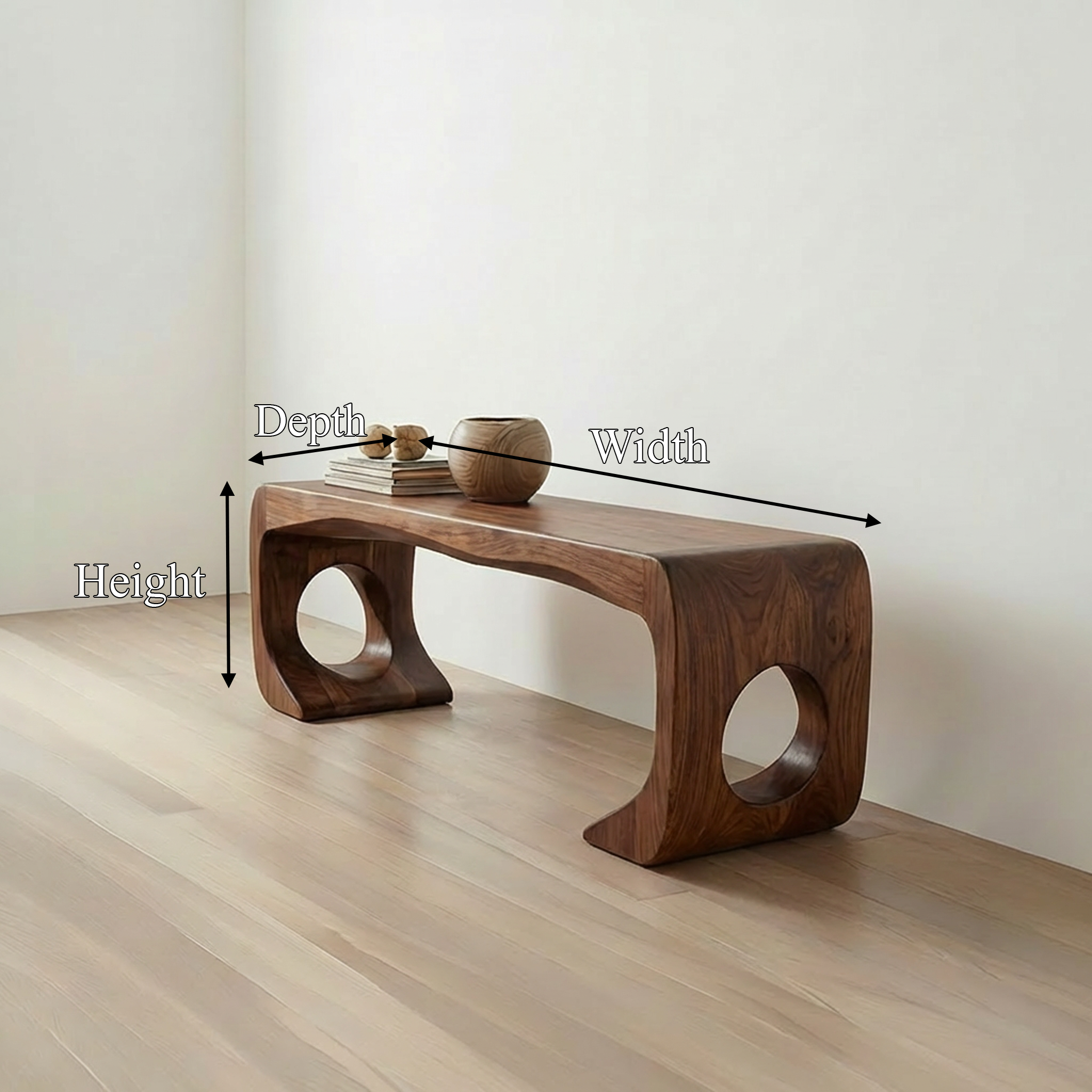 Rustic Modern Sculptural Bench For Entryway And Gallery Space