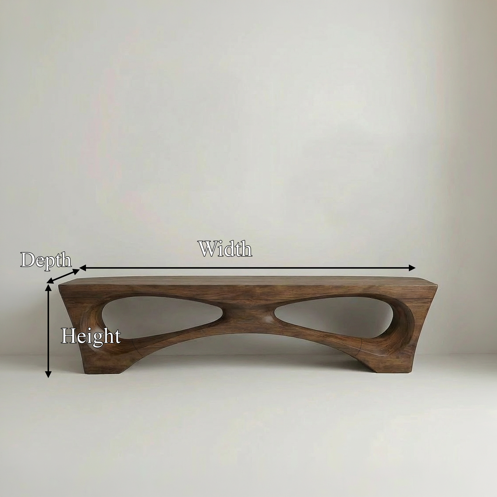 Rustic Organic Geometry Bench For Entryway And Living Room