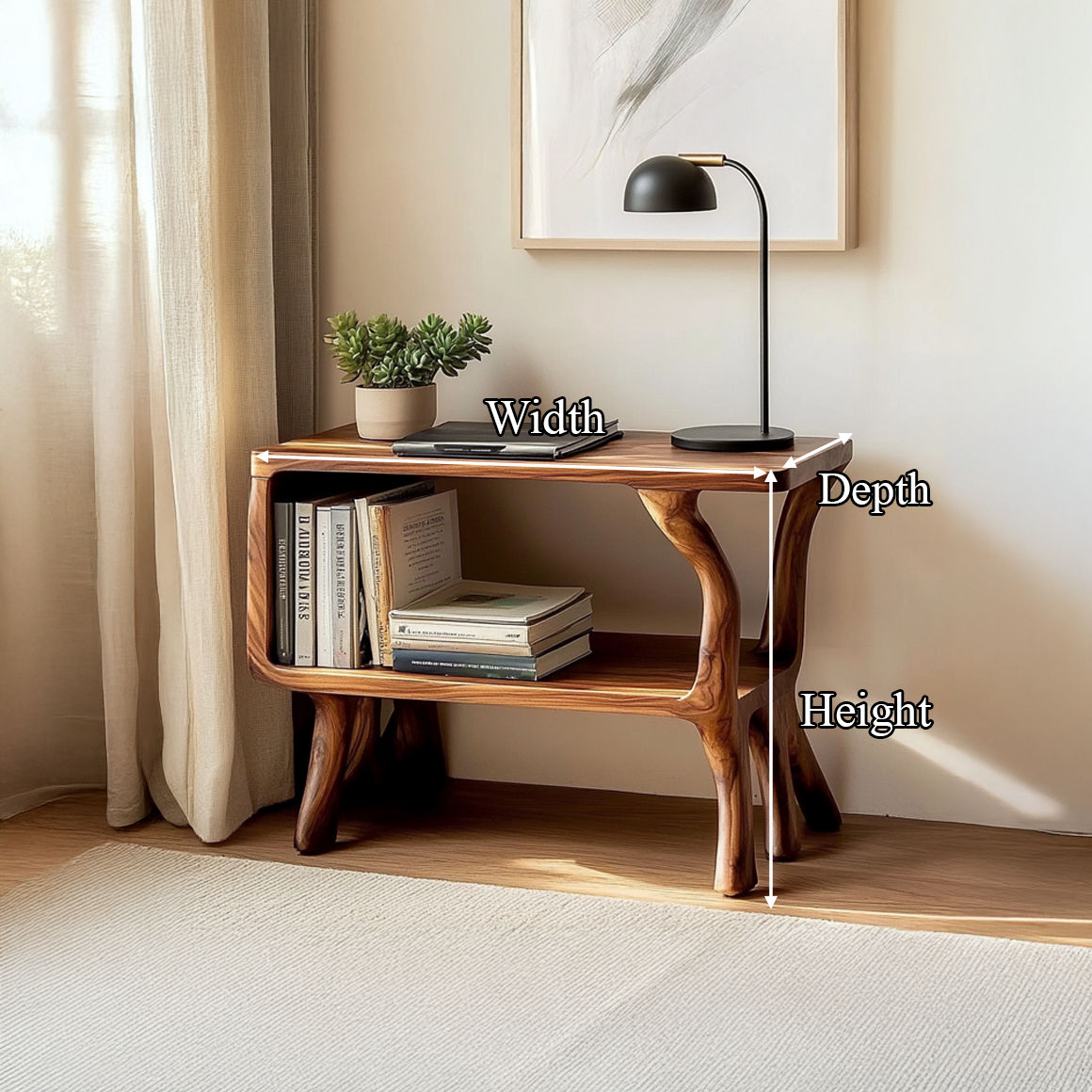 Free Standing Rustic Side Table Living Room