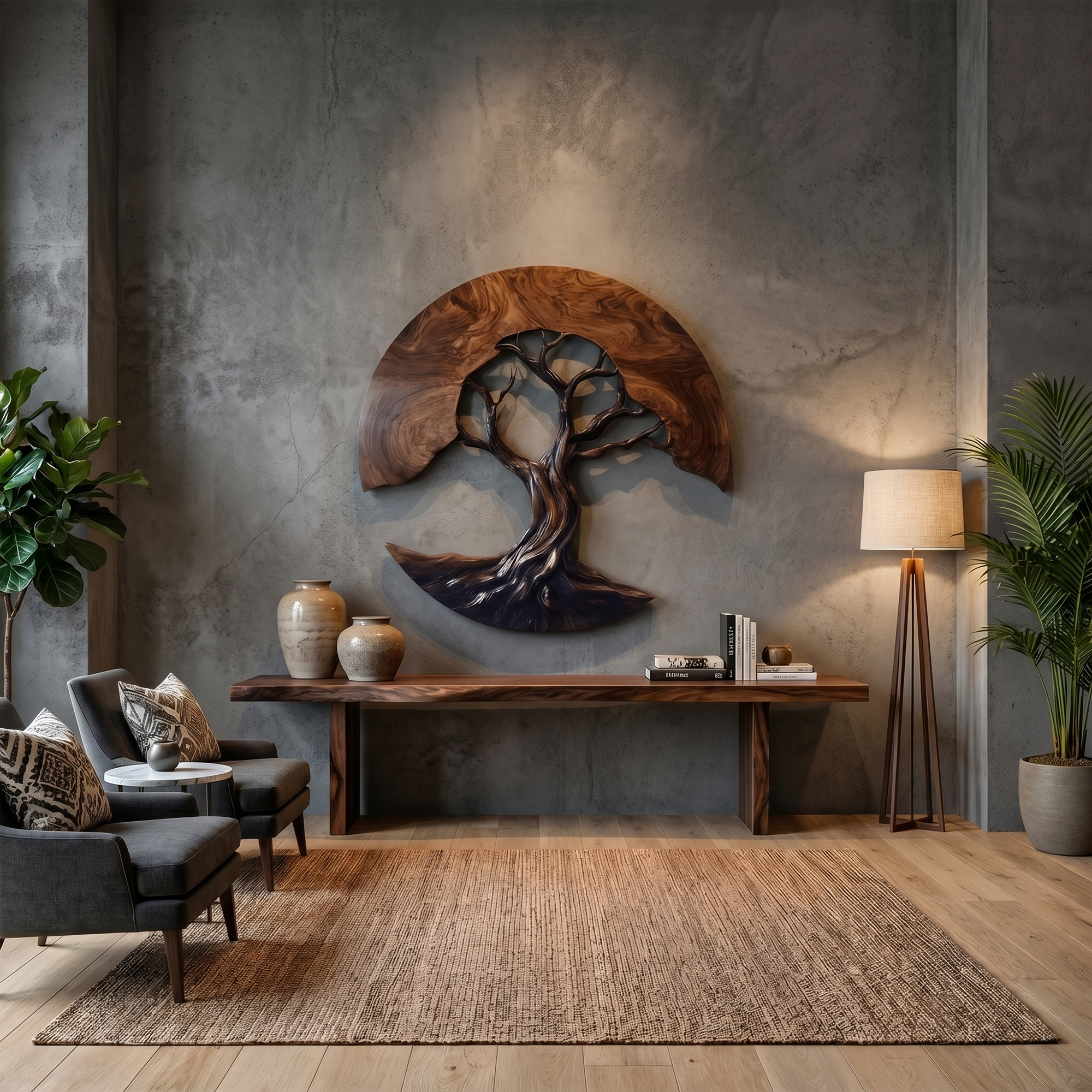 Contemporary Tree Wall Sculpture For Living Room
