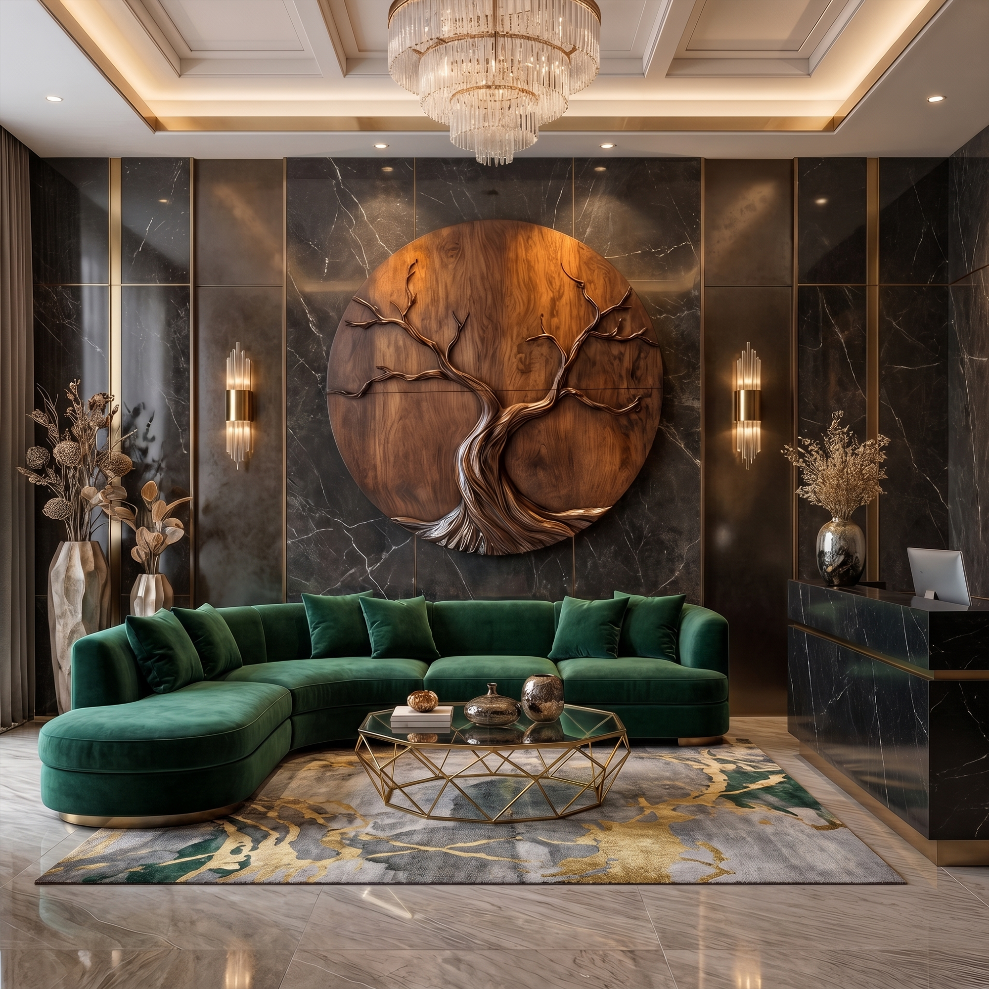 Round Tree Wall Decor For Living Room Sculptural Wood Artwork