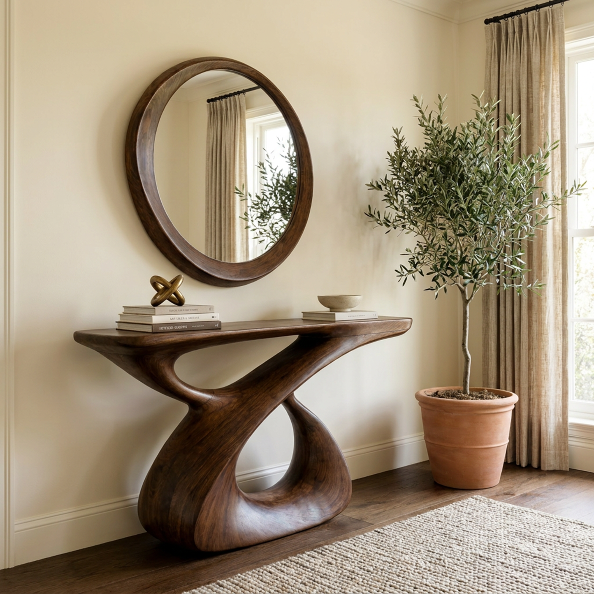 Mid Century Console Table Entryway And Hallway