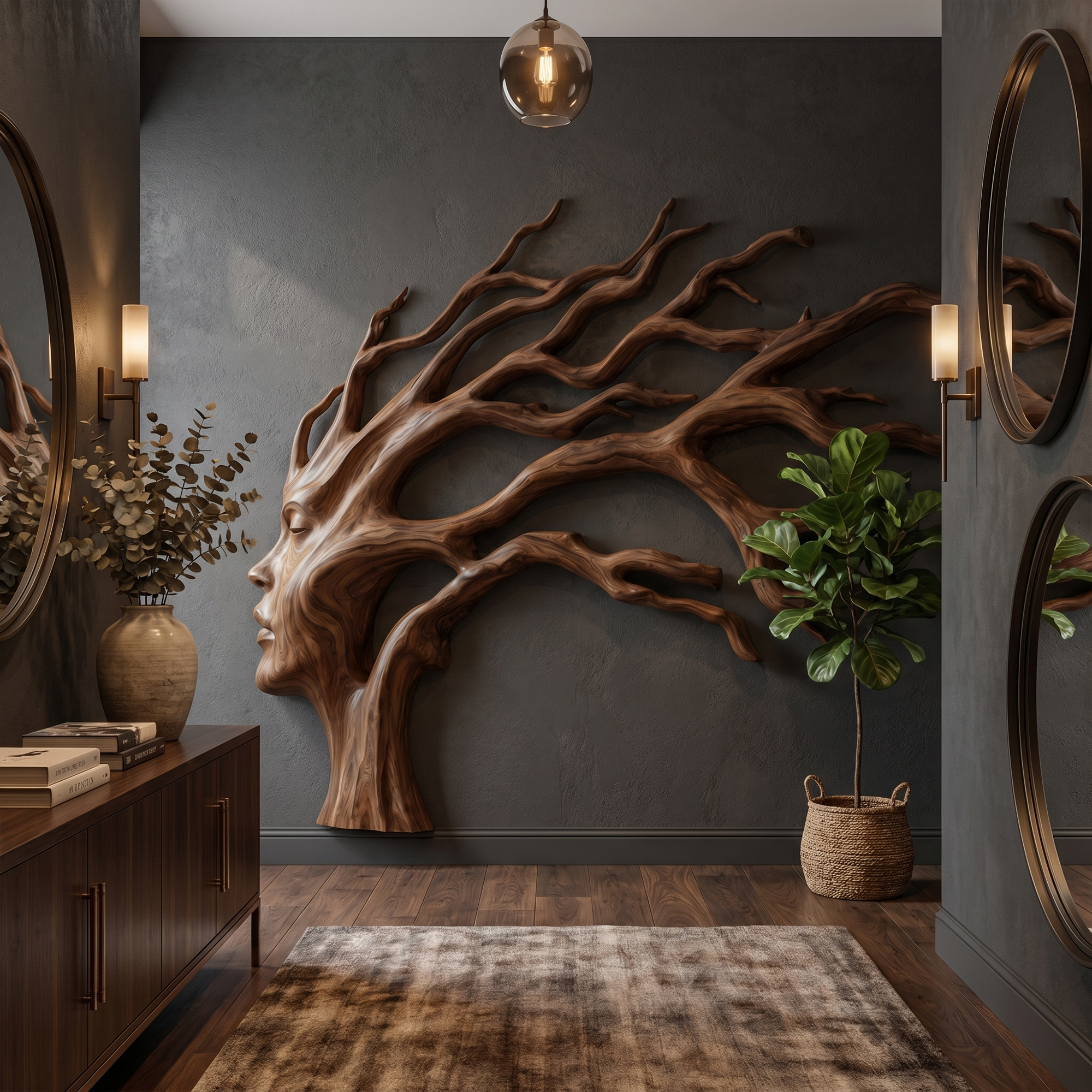 Organic Tree Wall Art With Sculptural Branch Design For Living Room And Entryway