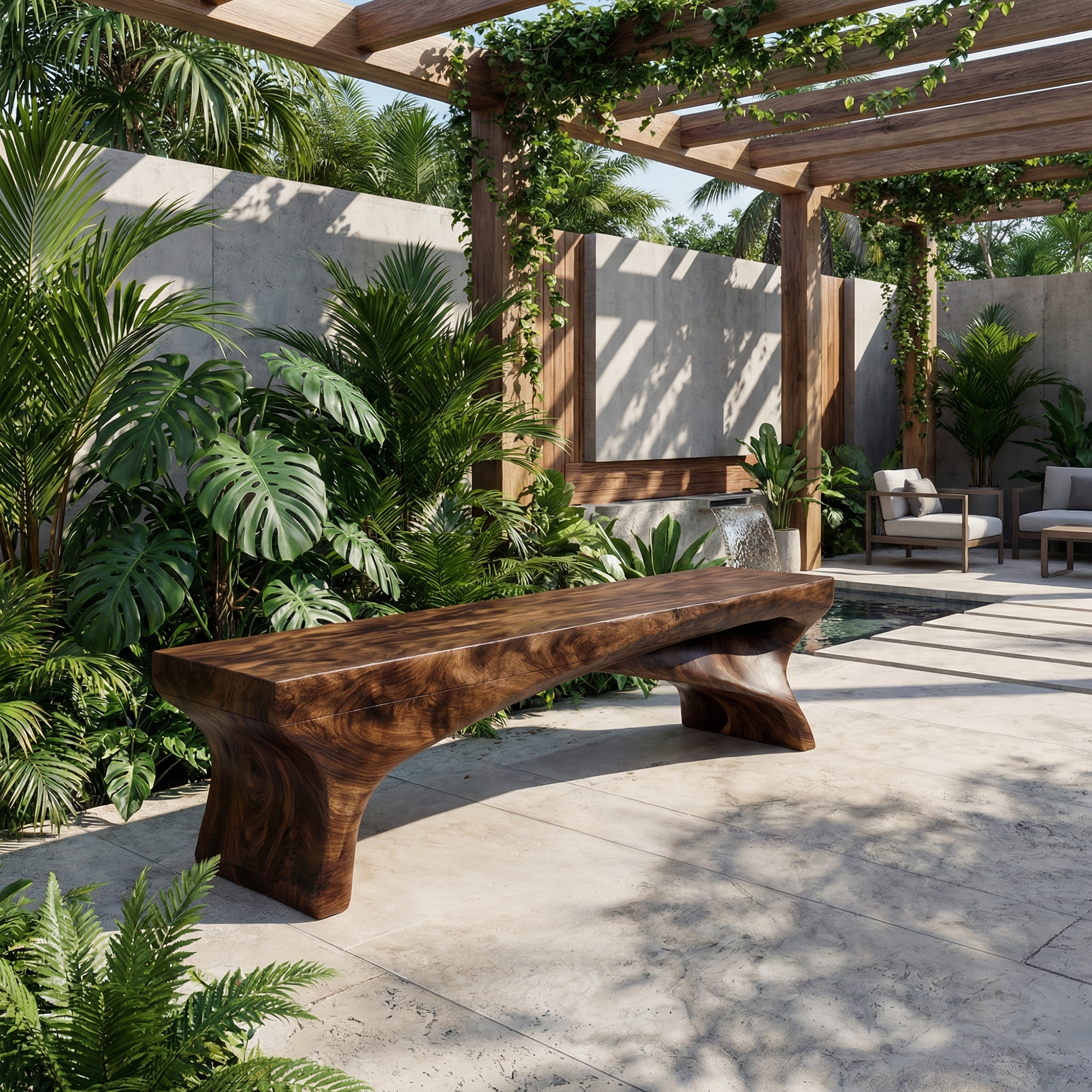 Minimal Rustic Bench Solid Wood Live Edge Structure Entryway Or Hallway