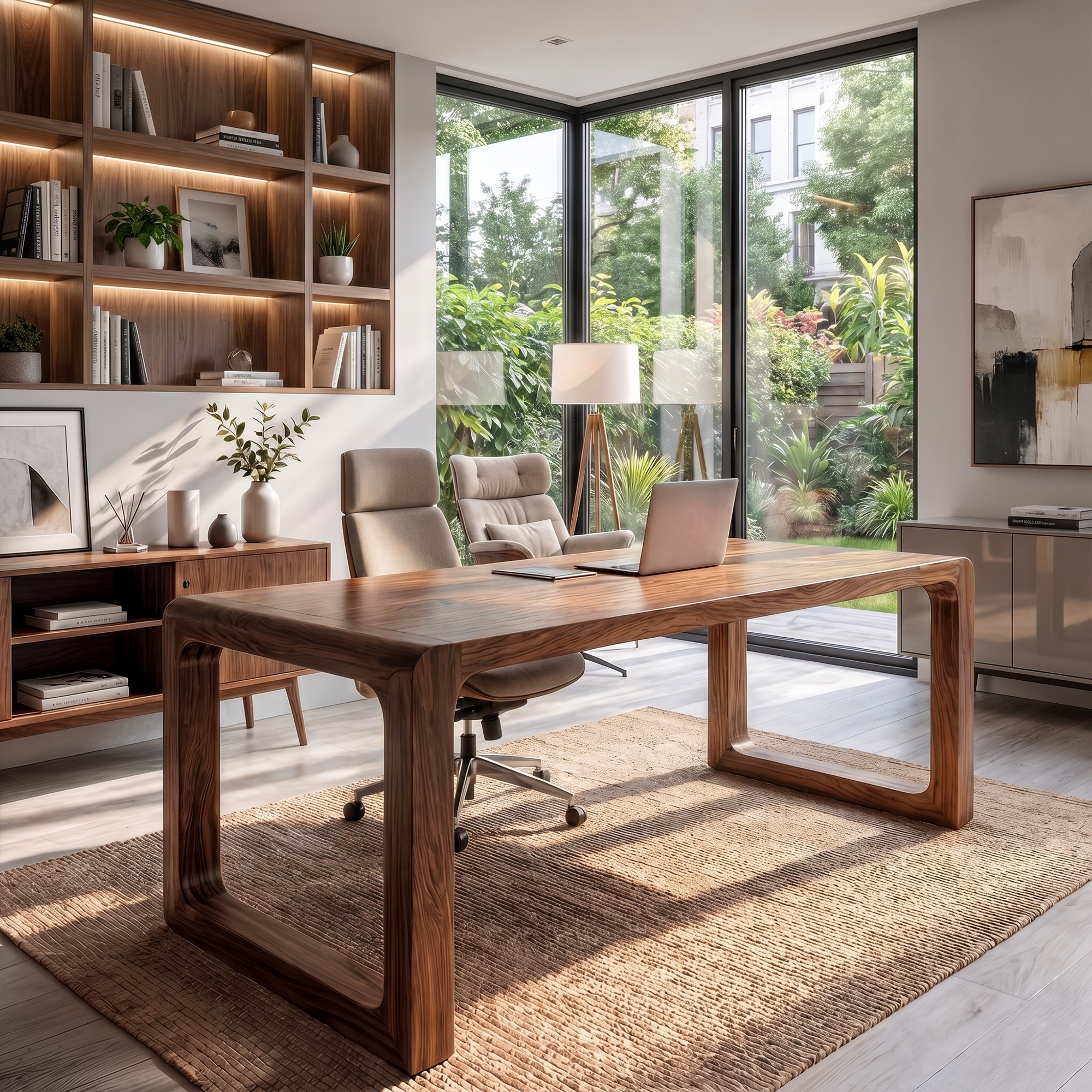 Handcrafted Wooden Desk For Home Office Productivity And Comfort