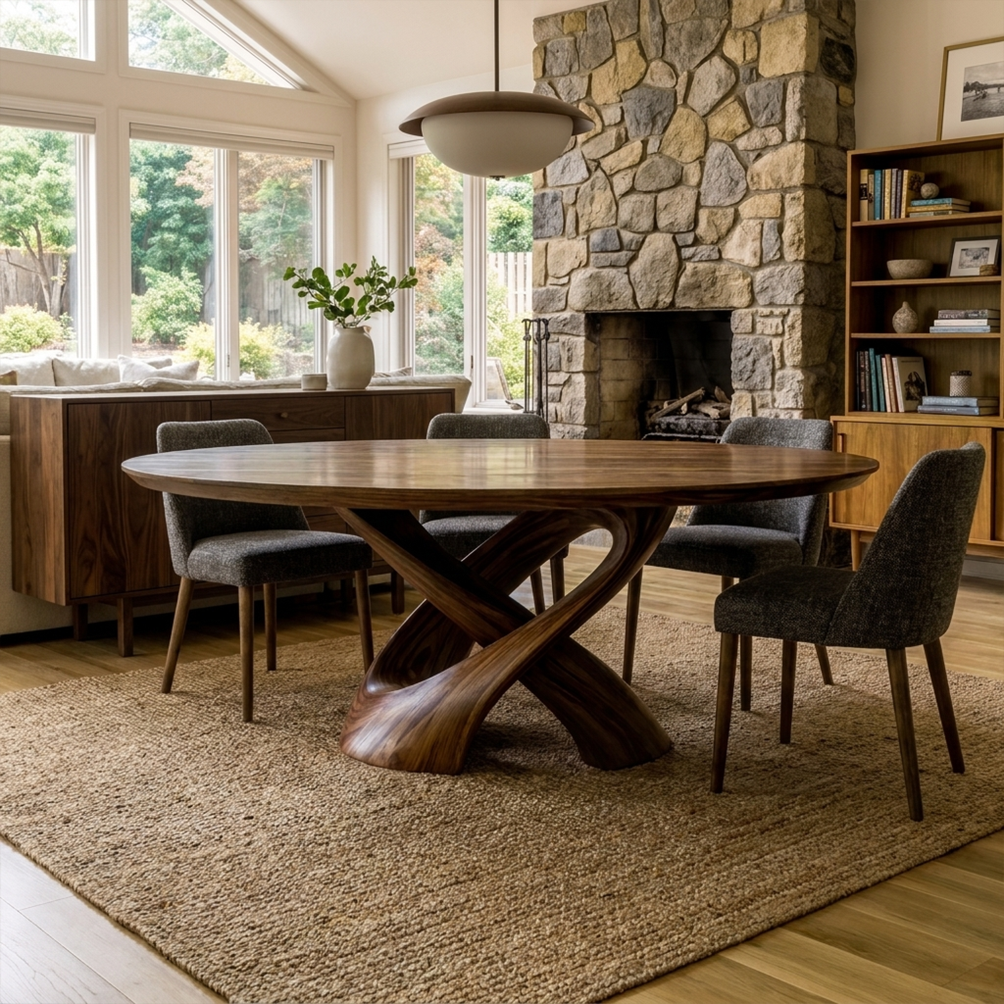 Rustic Handmade Live Edge Dining Table Kitchen