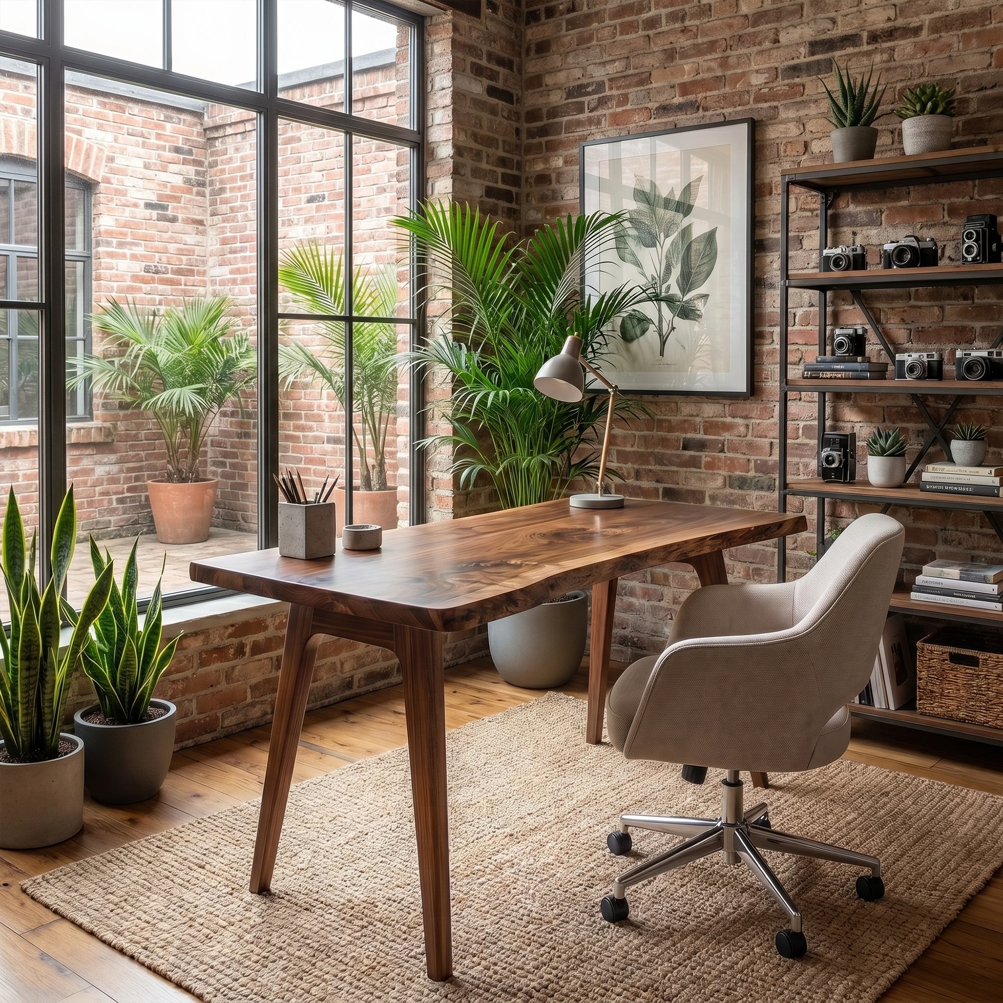Rustic Solid Wood Desk For Home Office And Study Room