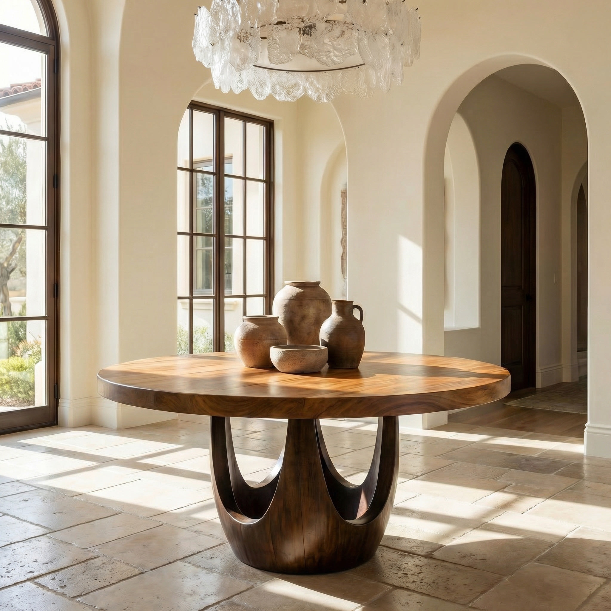 Modern Luxury Round Foyer Table For Entryway And Lobby