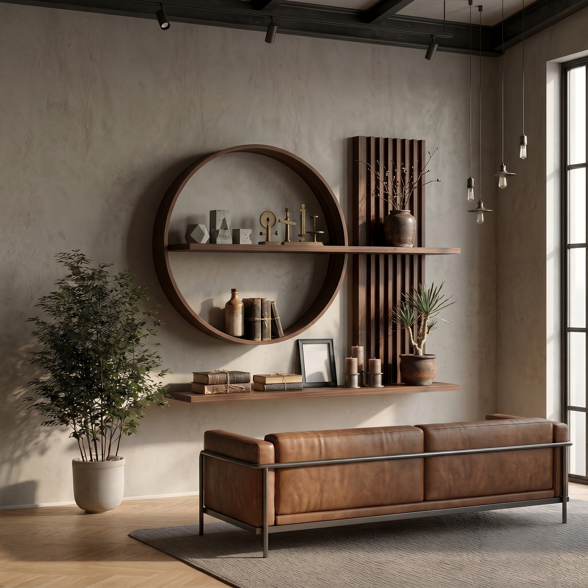 Scandinavian Japanese Wall Decor Shelf Living Room And Natural Room