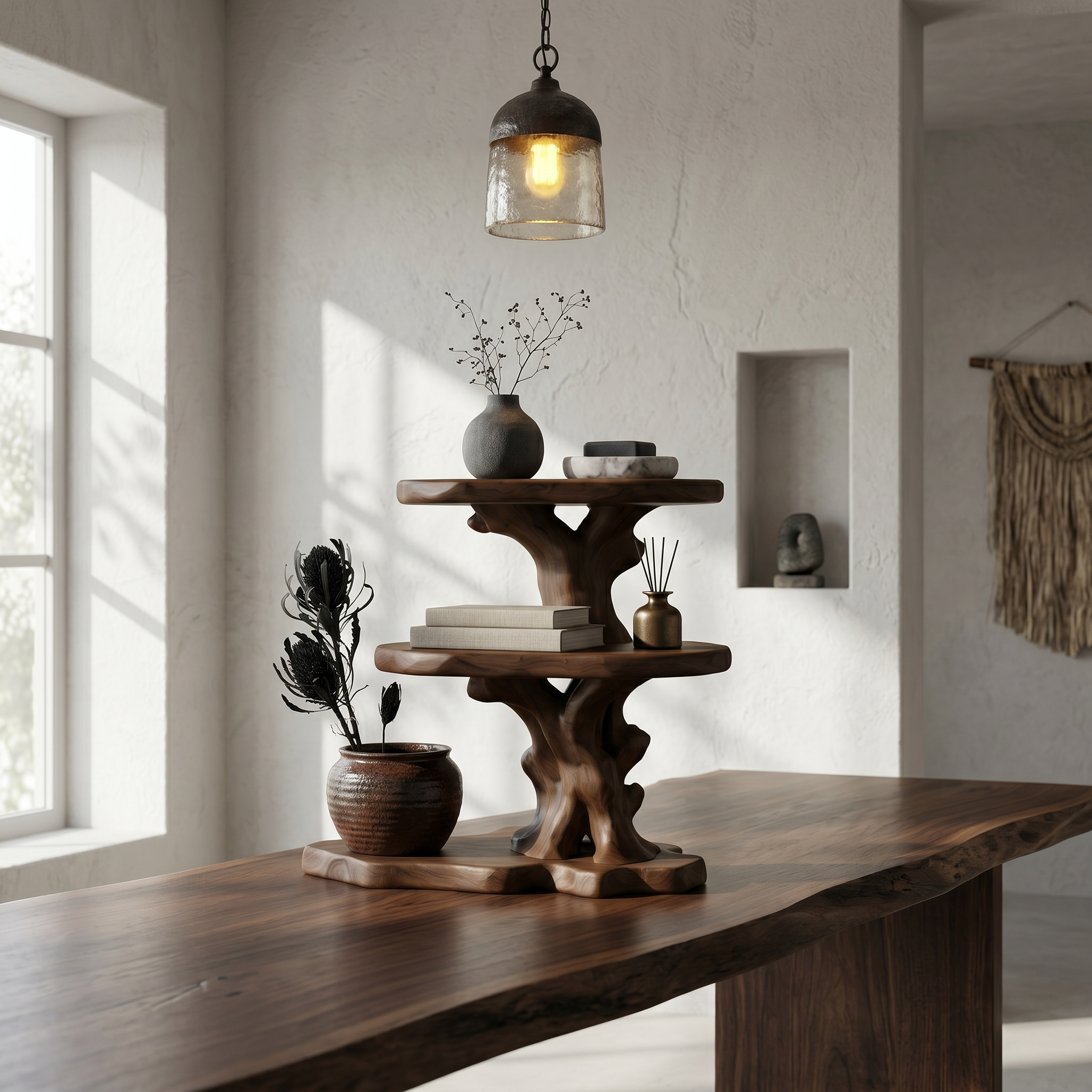 Farmhouse Bathroom Shelf With Tiered Display Storage For Bathroom