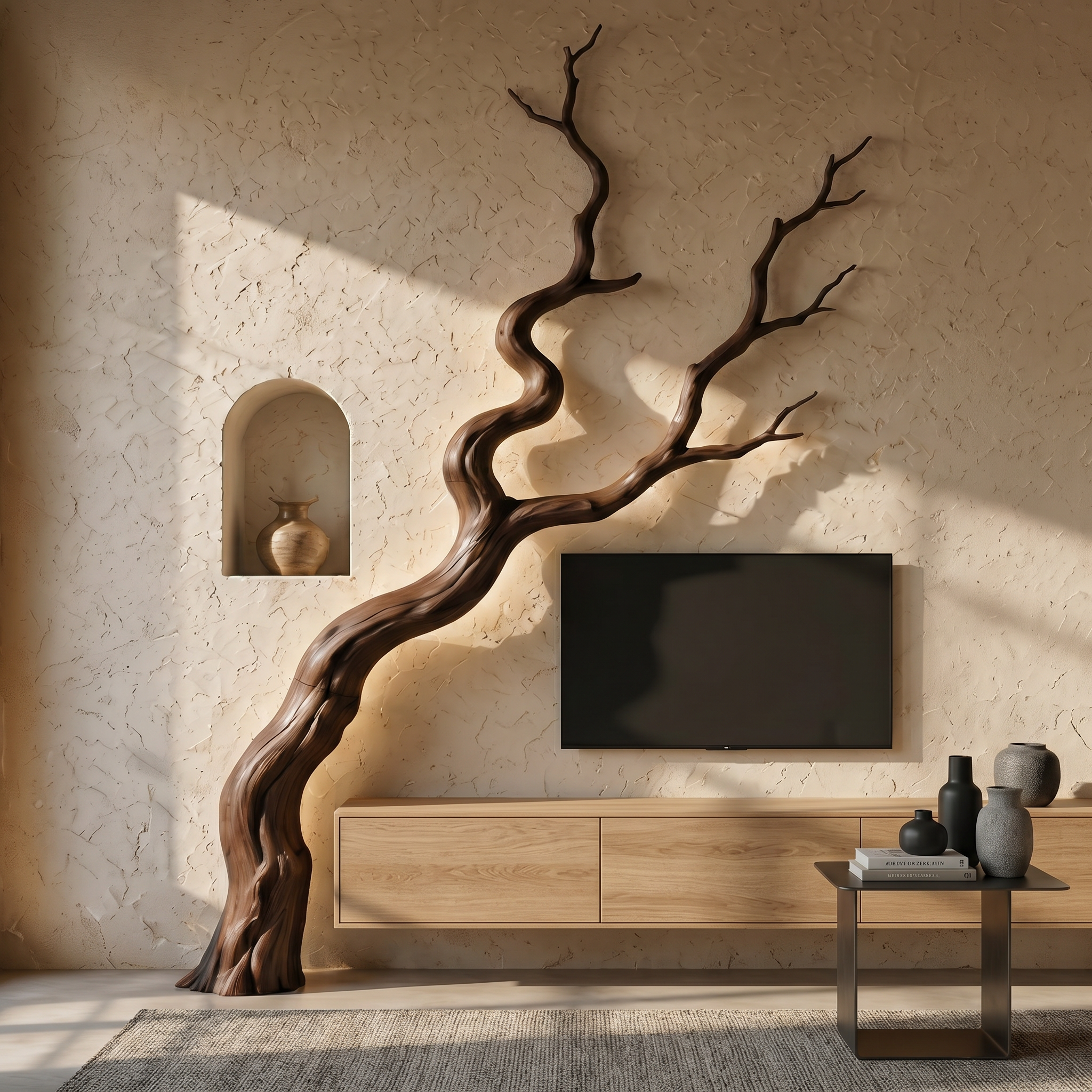 Nature Inspired Wall Decor Sculptural Branch Design For Living Room
