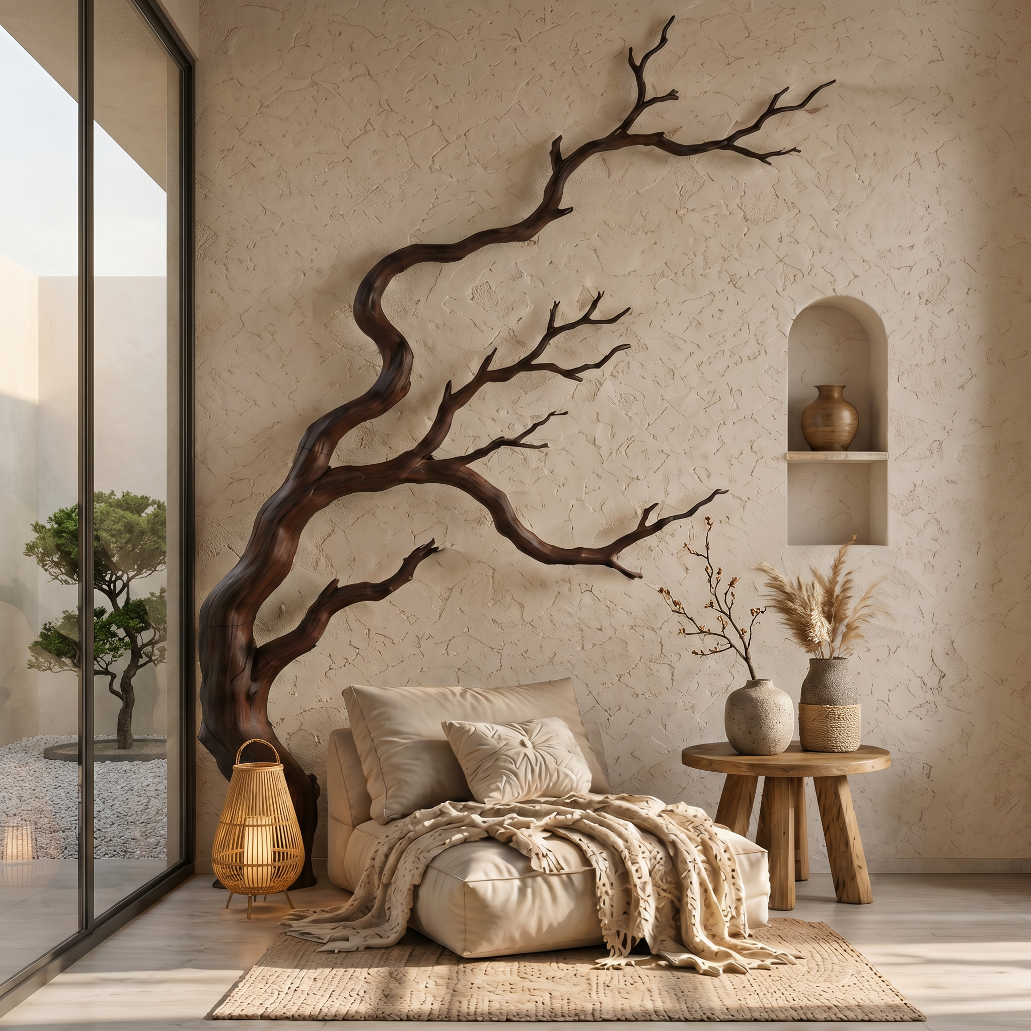 Contemporary Wall Decor Tree Branch Sculpture For Bedroom