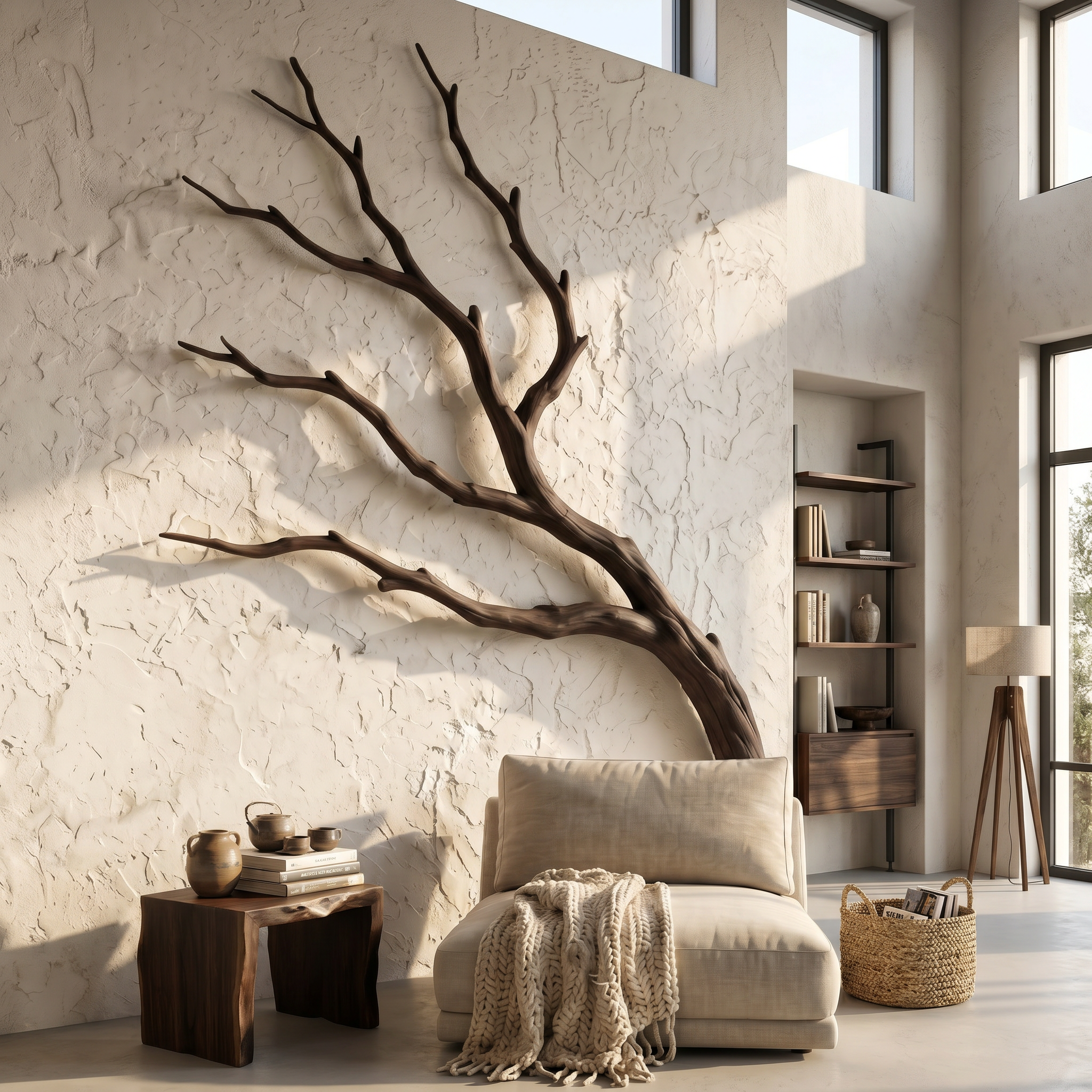Contemporary Wall Decor Natural Tree Branch Form For Living Room