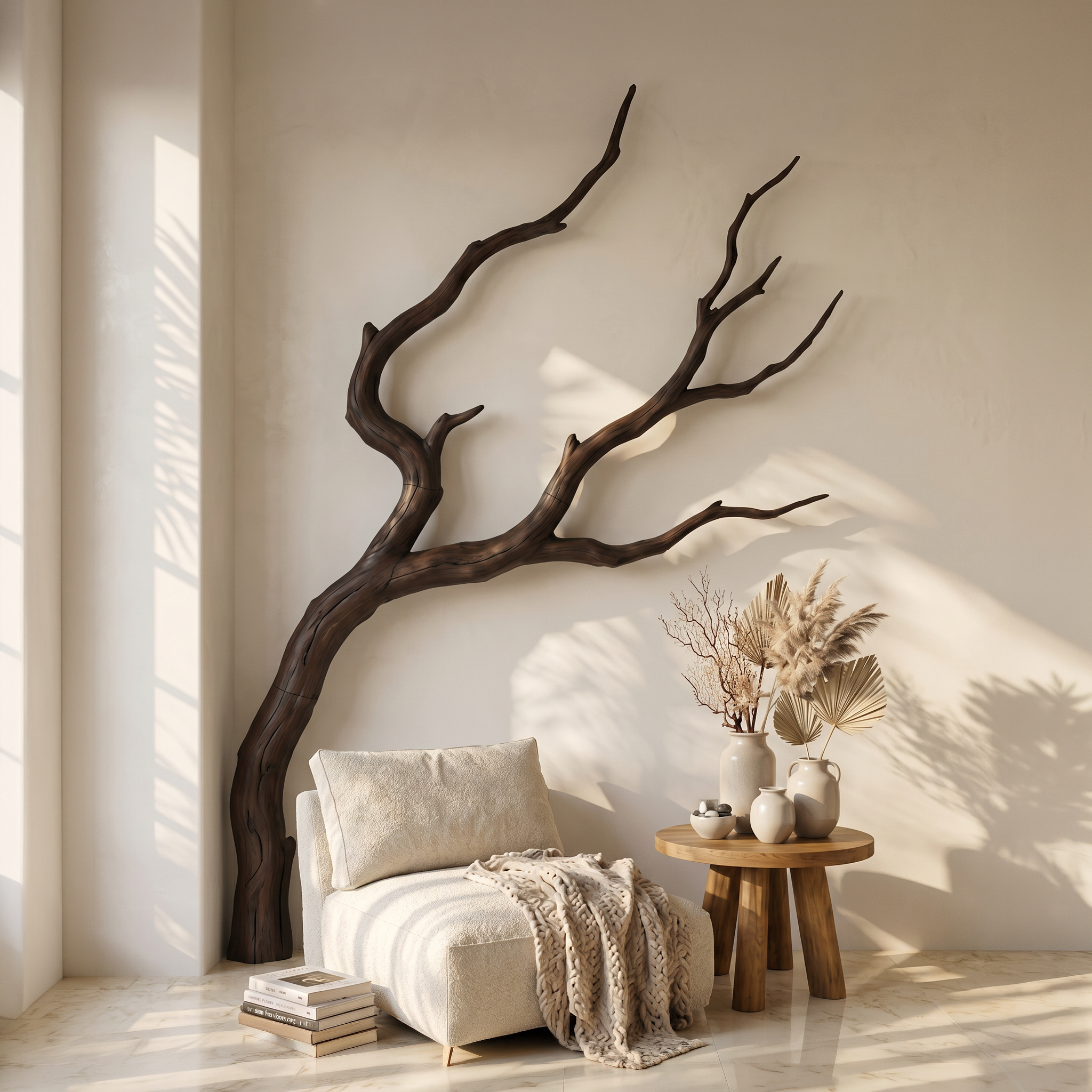 Minimalist Wall Decor Organic Branch Form For Living Room