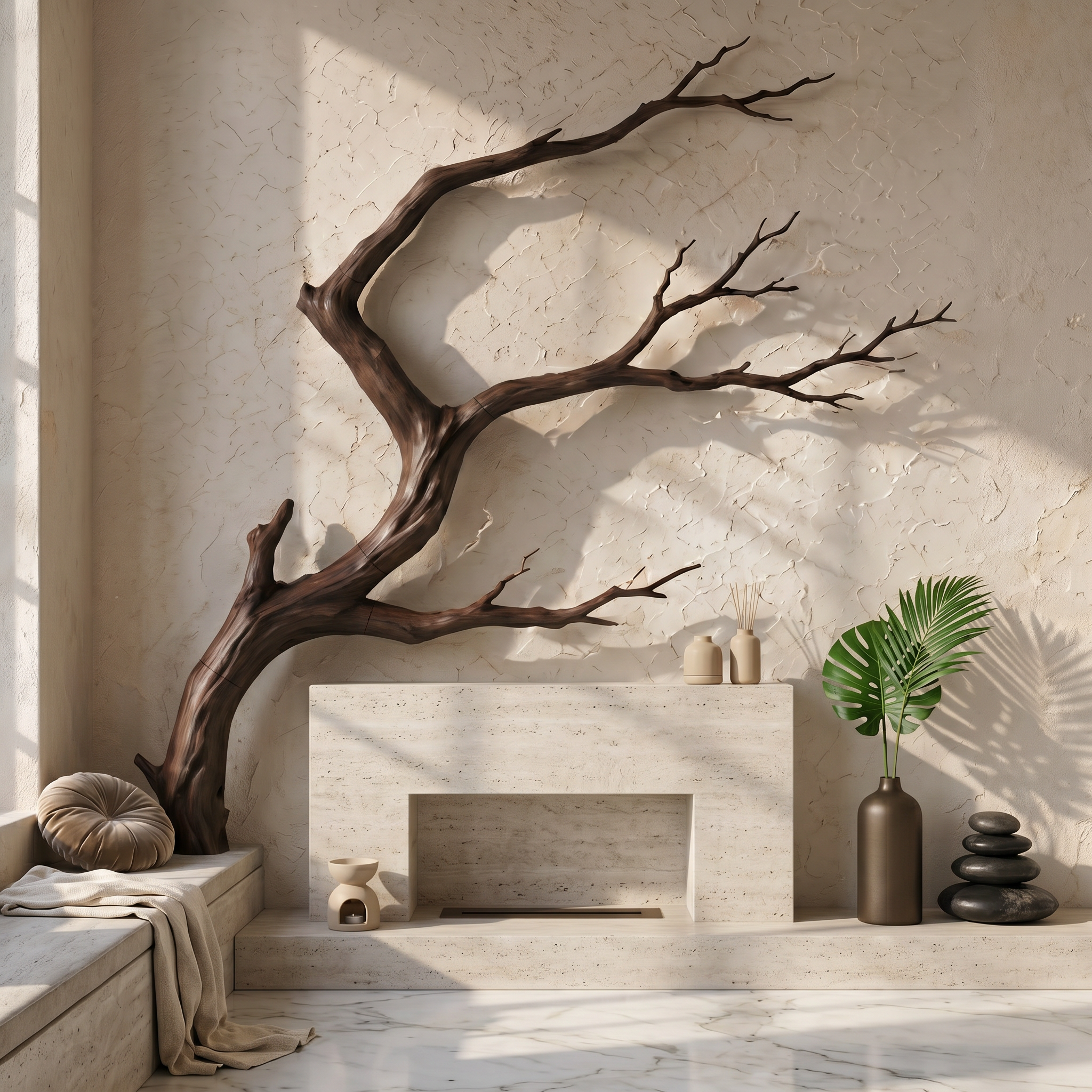 Organic Wall Decor Organic Tree Branch Form For Living Room