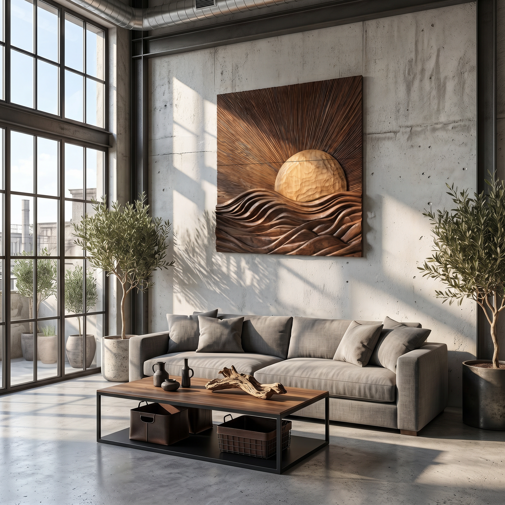 Organic Sunrise Wall Art Panel For Living Room And Entryway
