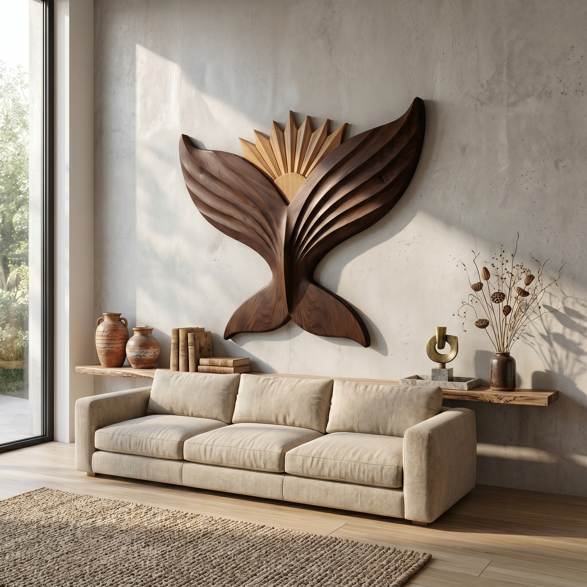 Sculptural Eagle Wooden Wall Art For Living Room And Entryway