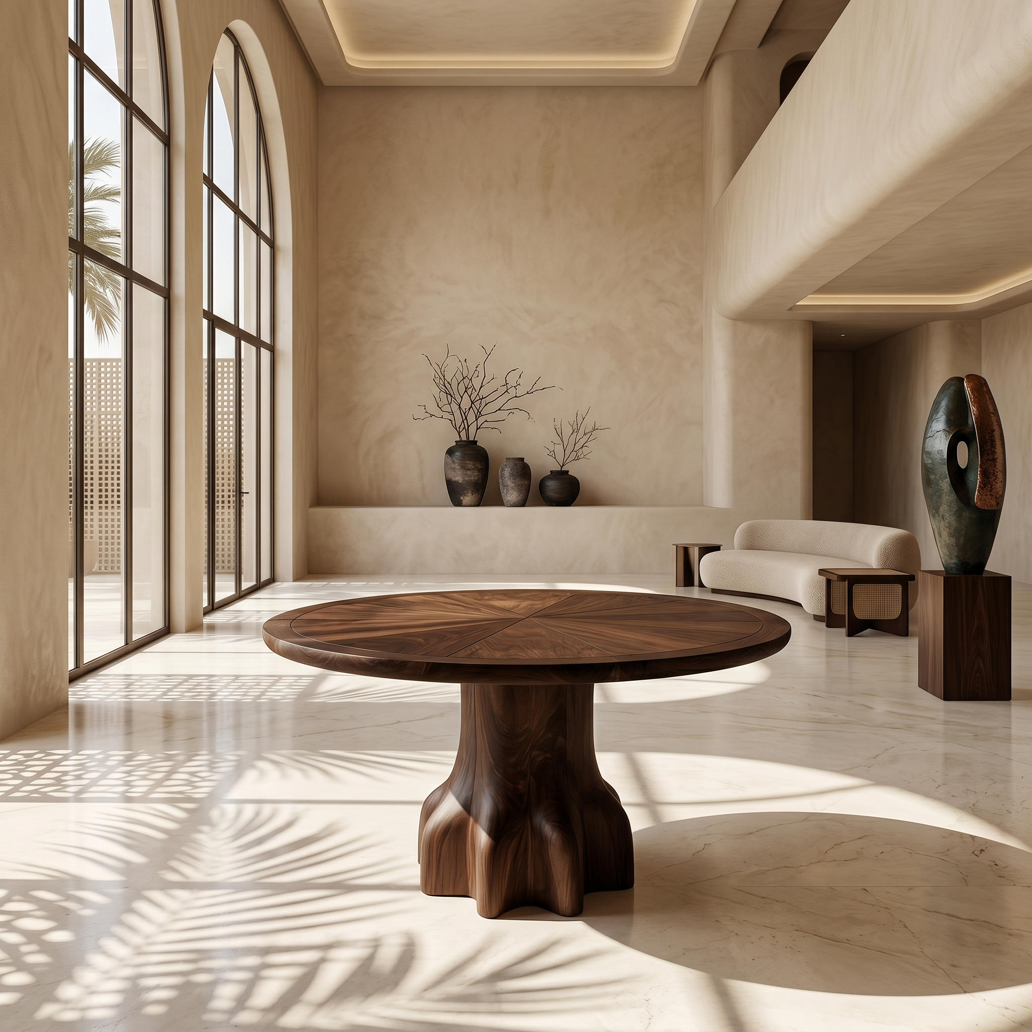 Rustic Foyer Table With Handcrafted Solid Wood Pedestal Base For Entryway And Hallway