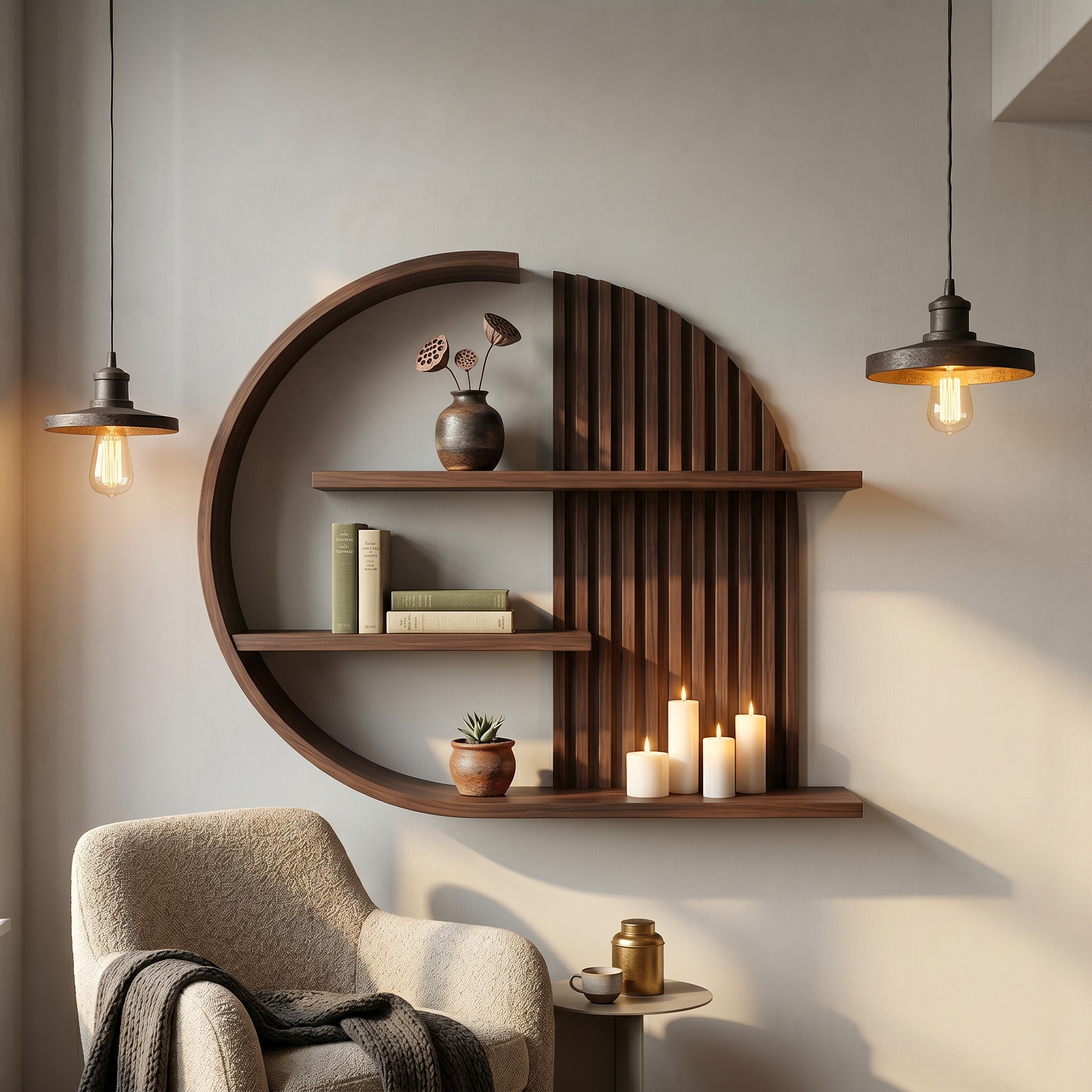 Japandi Minimal Wall Shelf Living Room And Calm Space