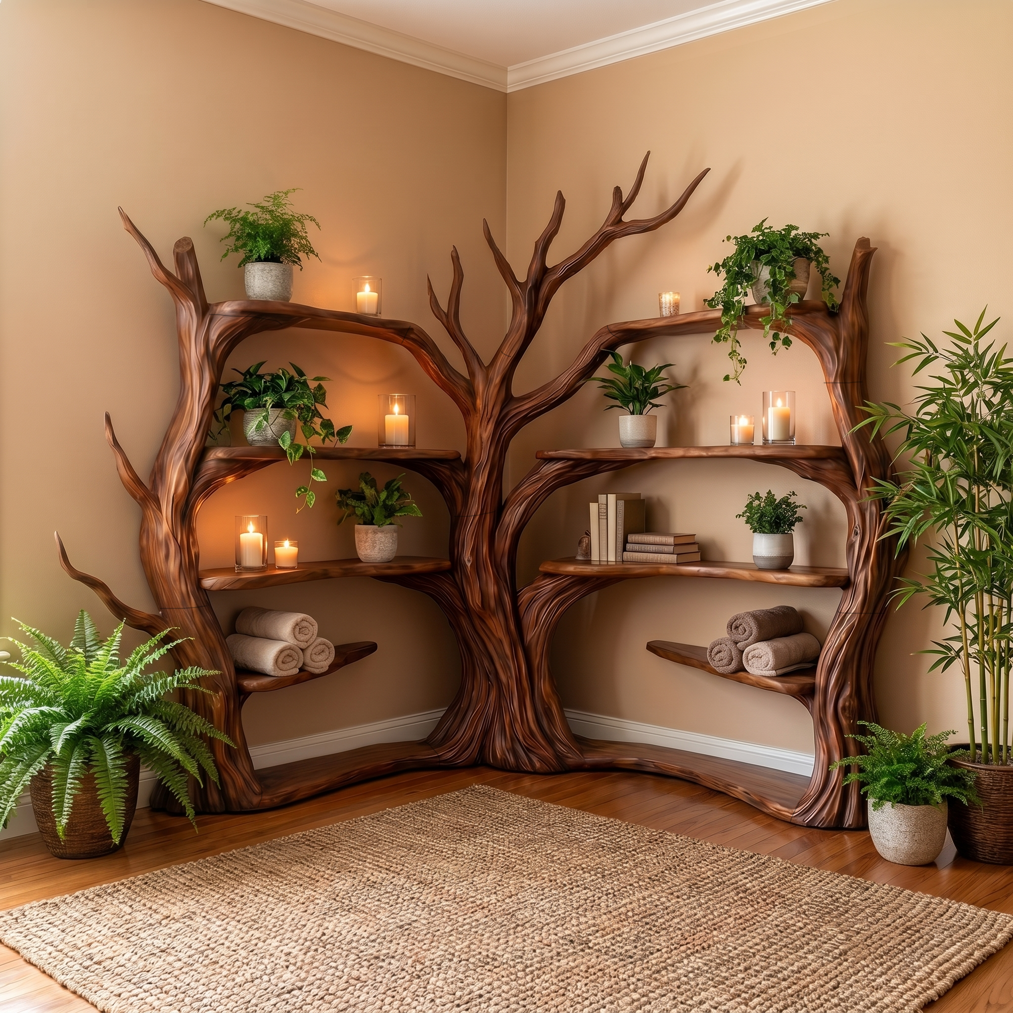 Tree Corner Bookshelf For Living Room And Reading Room